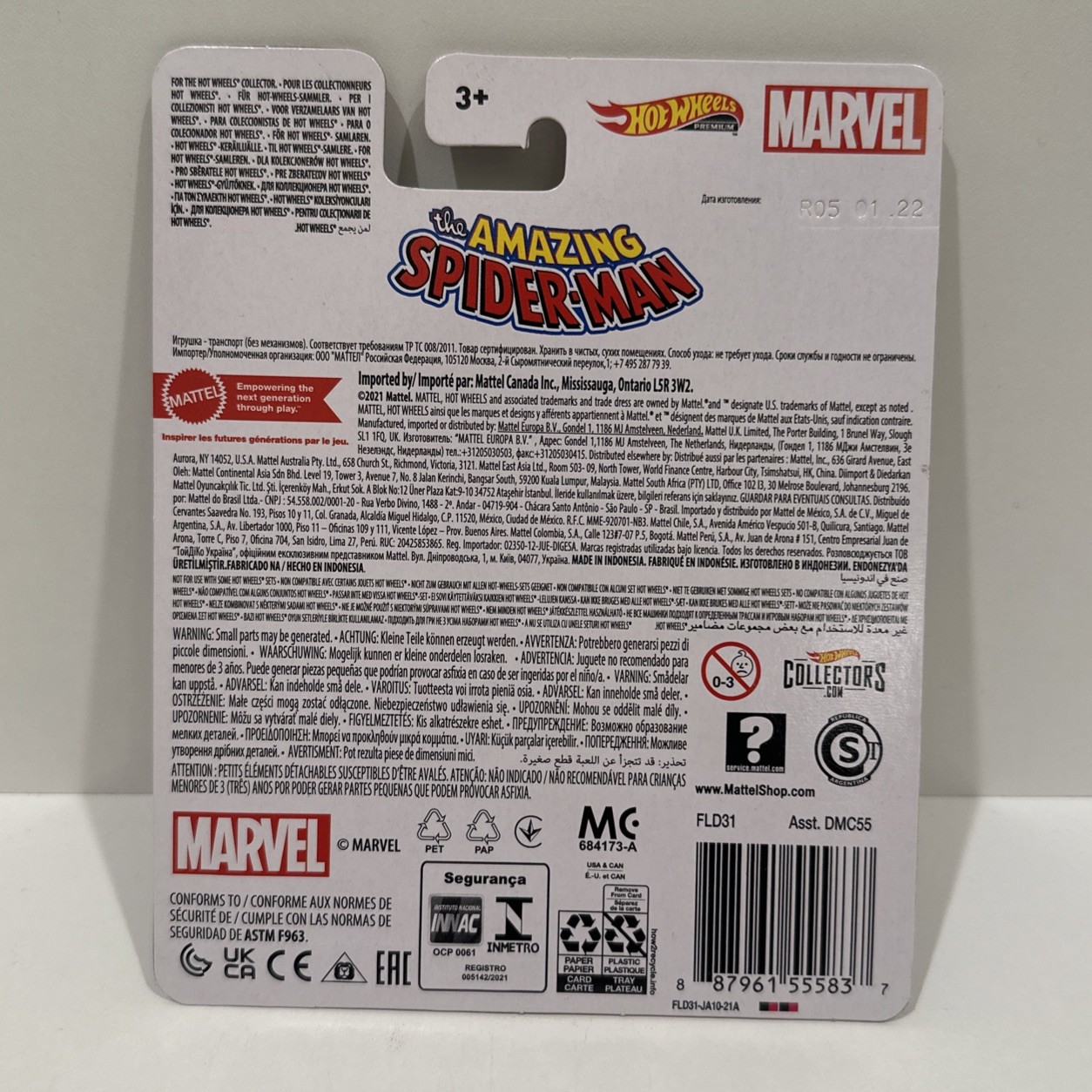 Hot Wheels Marvel Spiderman Spider Mobile Die Cast Car Toy DMC55 New MOC