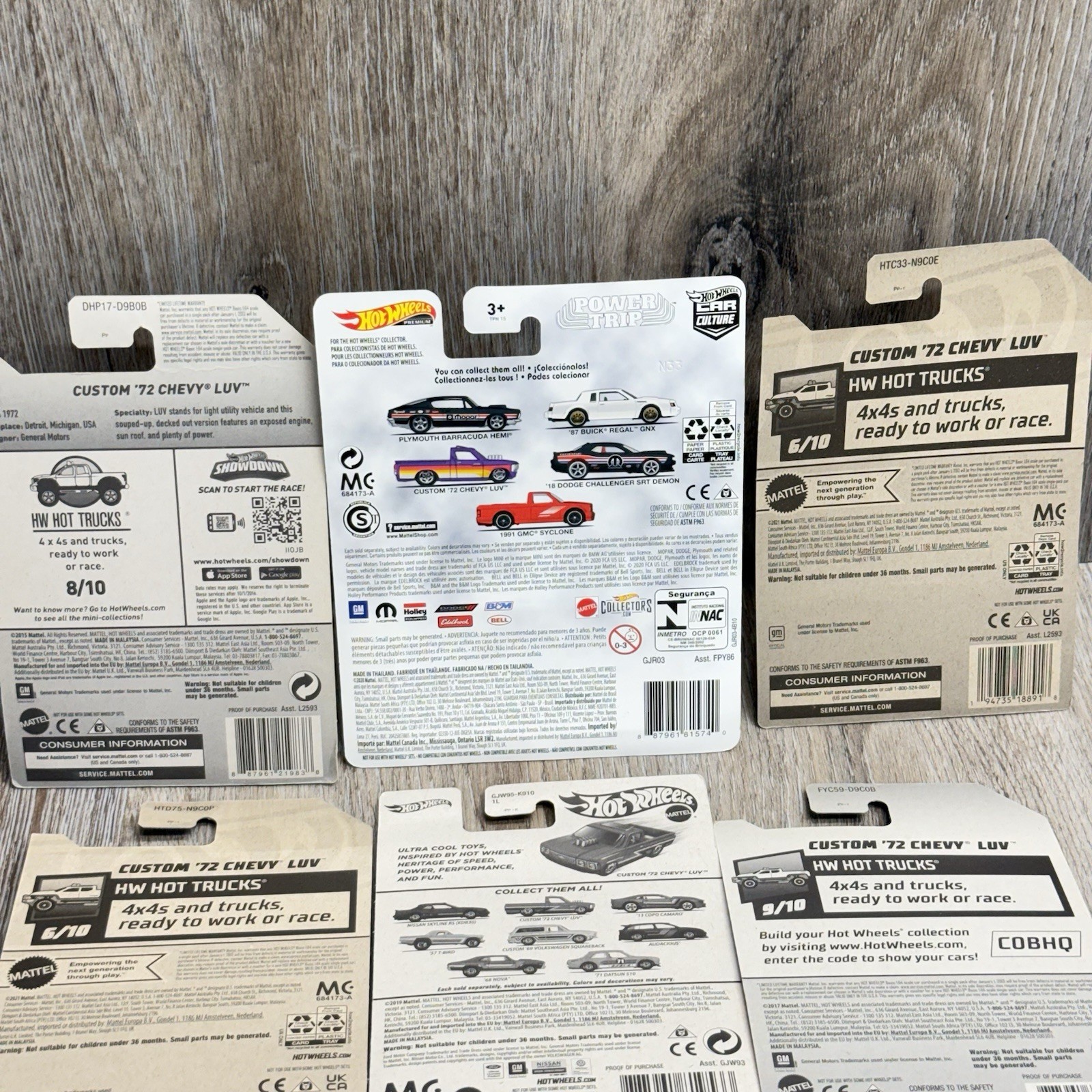 Hot Wheels CUSTOM 72 CHEVY LUV Lot Of 8 CAR CULTURE Hot Trucks ZAMAC NEW/SEALED