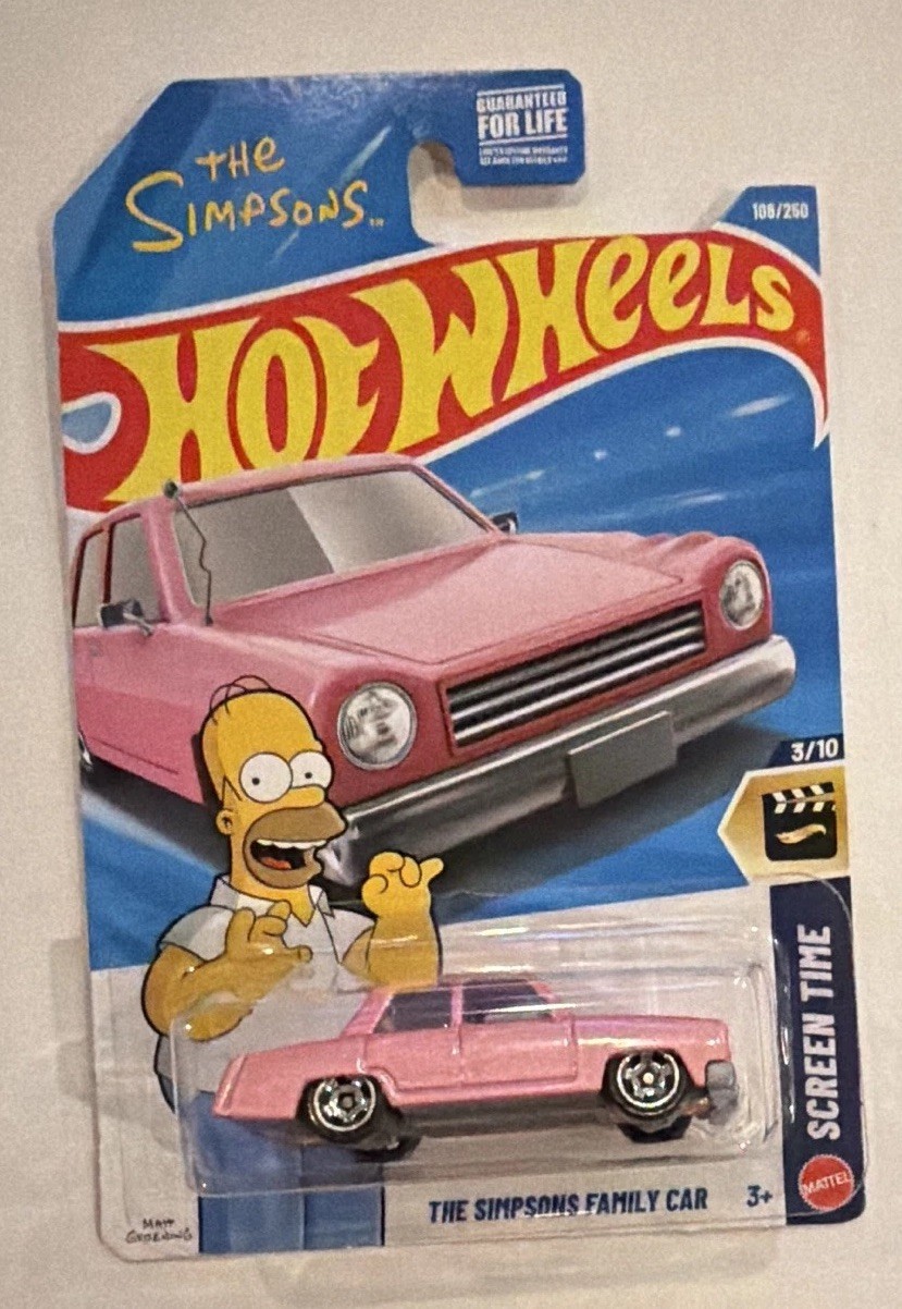 Hot Wheels Screen Time The Simpsons Family Car 1:64 Diecast Pink Unopened. A7