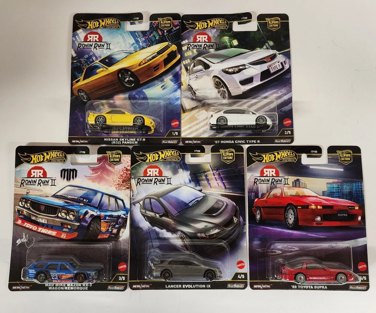 2025 Hot Wheels Car Culture RONIN RUN 2 * 5 Car Set * FPY86-961M