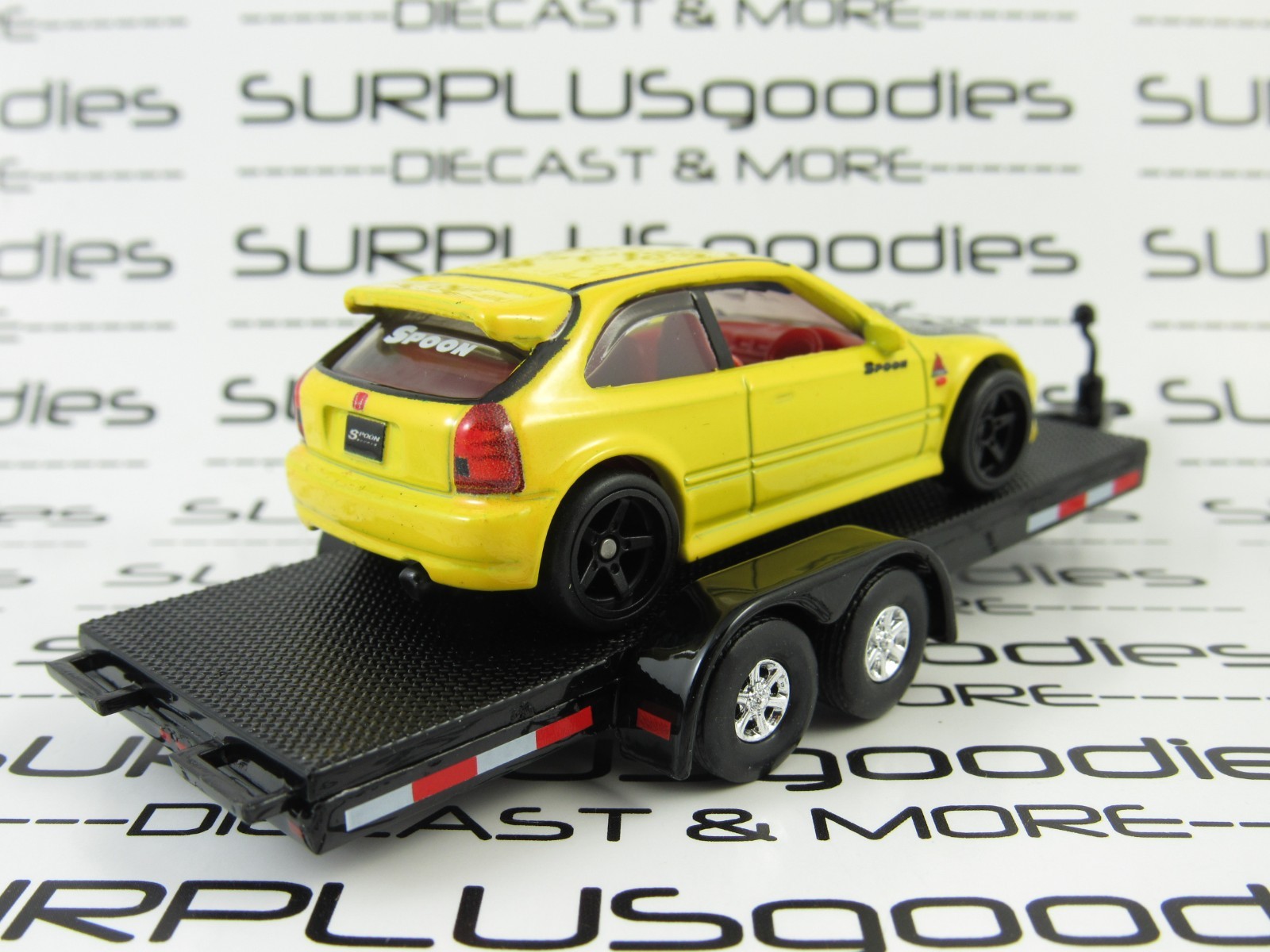 Hot Wheels LOOSE Track Day: Spoon Sports 1999 HONDA CIVIC Type-R (EK9) w/Trailer
