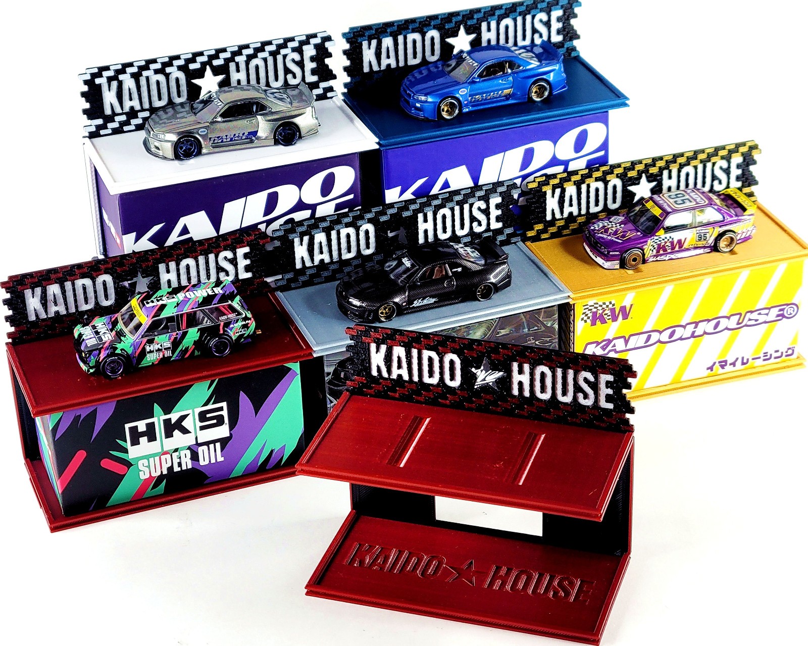 Kaido House x Mini GT Display Stand Case 👆 YOU PICK 👆 Style & Color 🟥🟦⬜⬛🟧