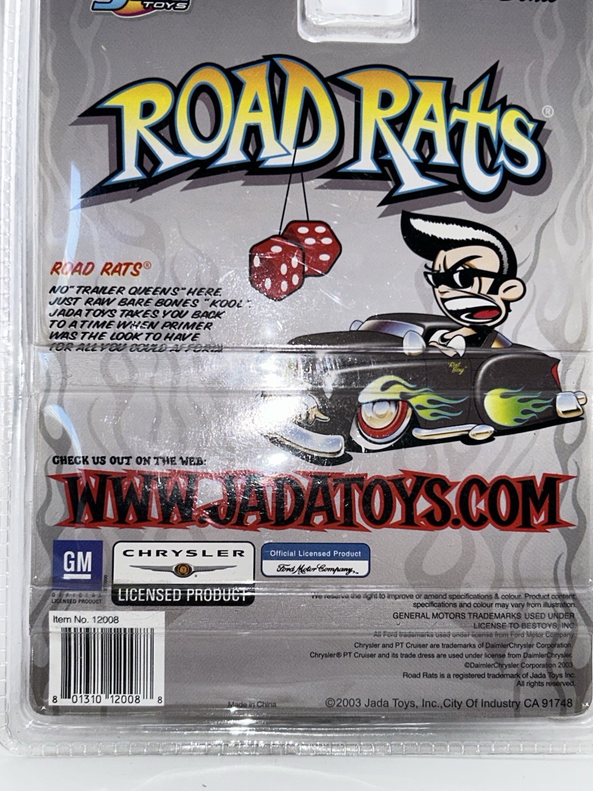 Jada 2003 1:64 Road Rats ’32 Ford Coupe Primer Grey w/Flames NIP