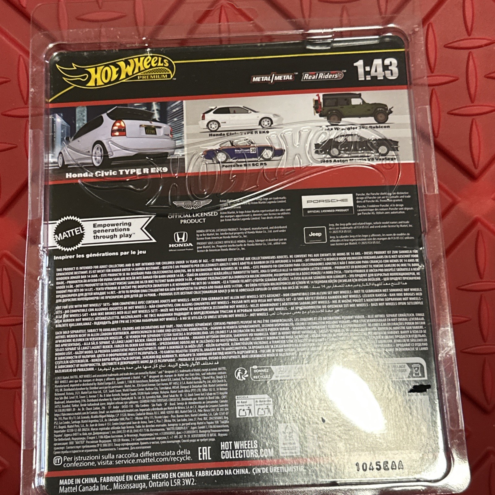 Hot Wheels 1:43 Scale Honda Civic Type R EK9 Hatchback Premium