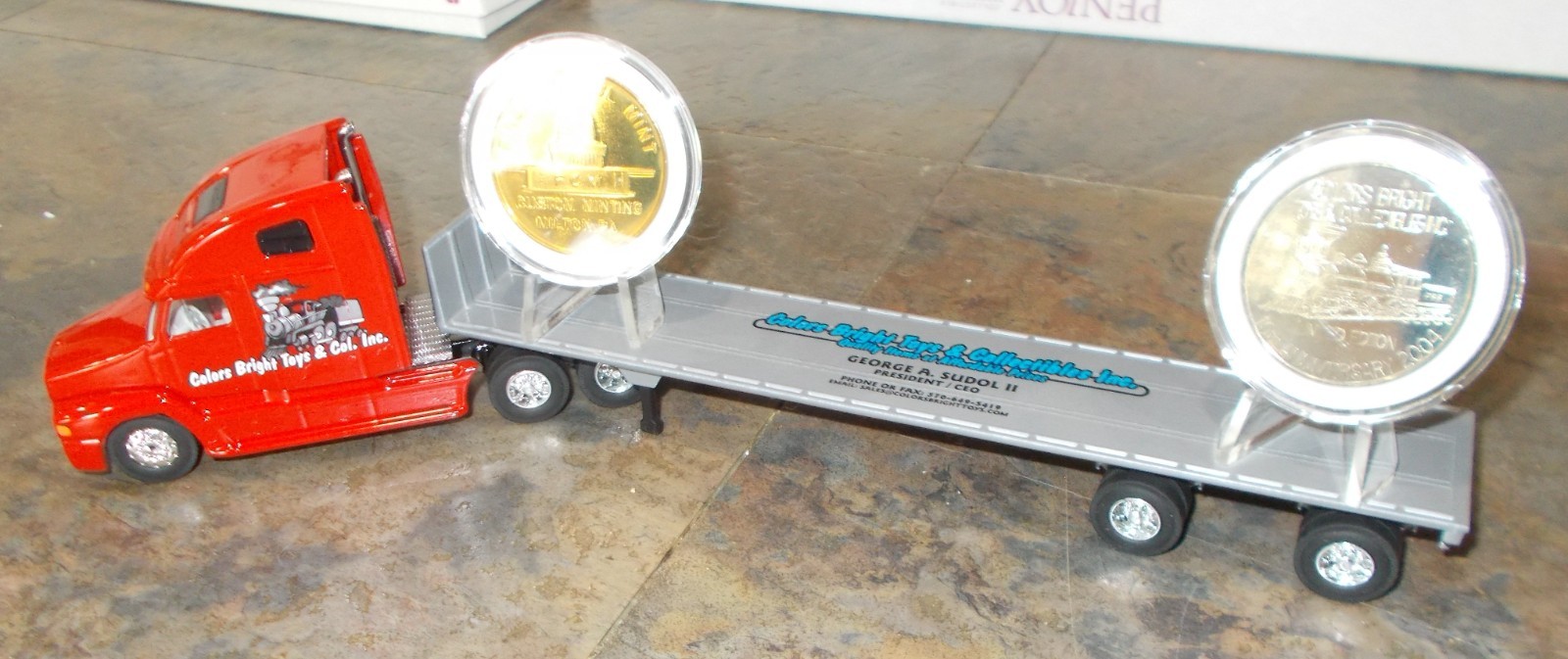 Colors Bright Toys Flatbed 10yrs First Capital Mint red Penjoy Truck
