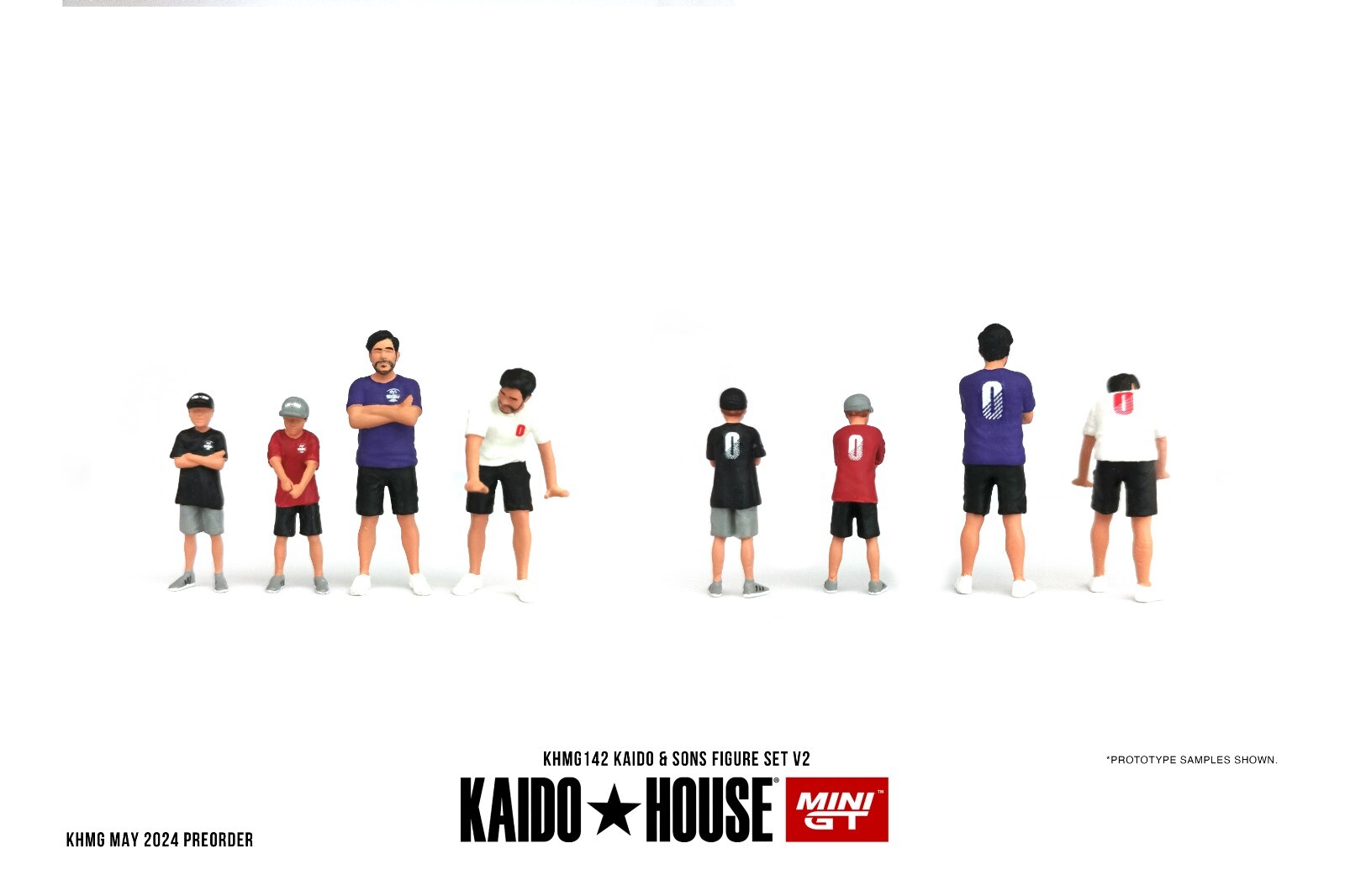 2024 Mini-GT House Metal Diorama Figures Set of 4 pcs Kaido & Sons V2 #KHMG142