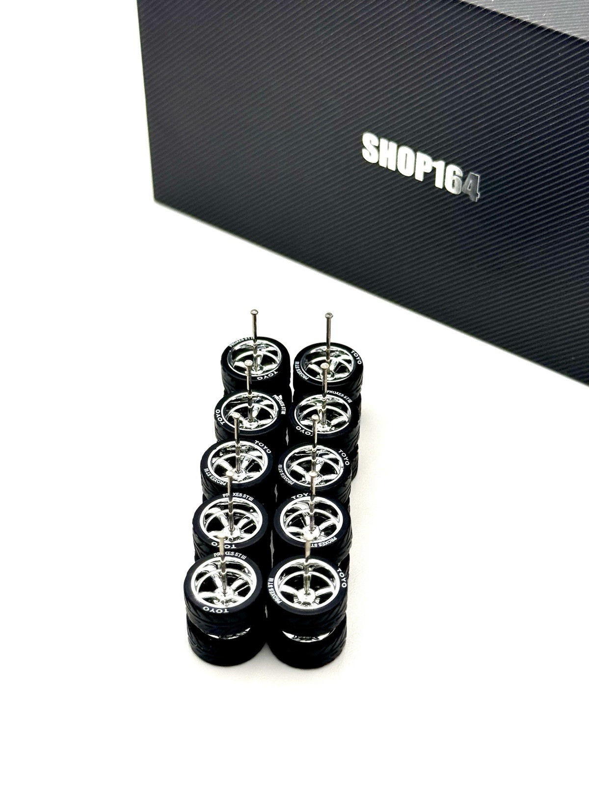 NEW 12.7mm 5x PACK For HW 83 Silverado Wheels Rubber Tires 1/64 Chrome Cragars!