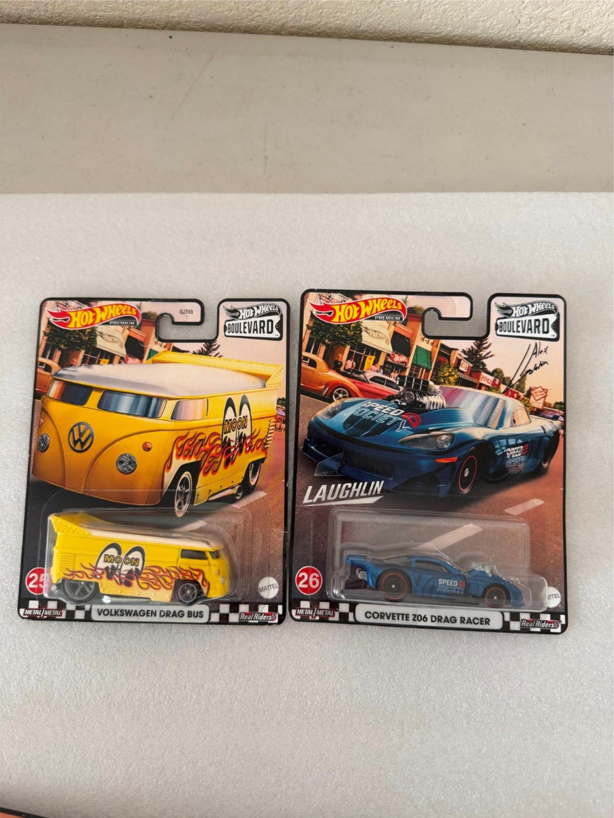 Hot Wheels Premium Volkswagen Drag Bus – Corvette Z06 Drag Racer Lot of 2 E29