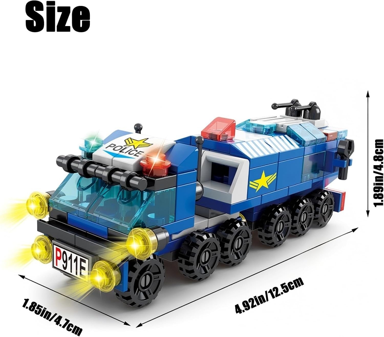 Interactive Police Car Building Set with Moving Wheels – Perfect Gift for Kids
