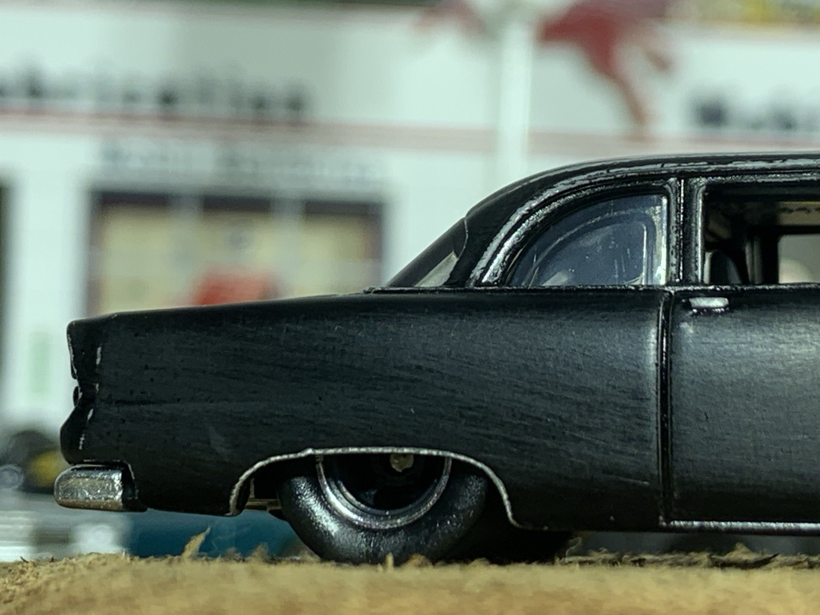 Hot Wheels Customized 1955 Plymouth Savoy Hot Rod Patina Matt Black Metal Base