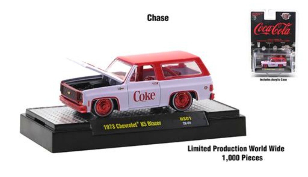M2 MACHINES CHASE LIMITED EDITION 1,000 COCA-COLA 1973 CHEVY K5 BLAZER V.H.T.F.