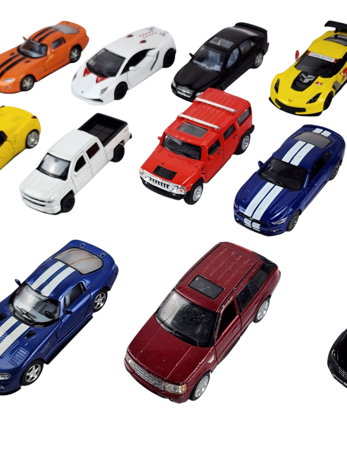 Diecast Pullback Action Vehicles Lot of 21 Cars Trucks Various Scale Friction