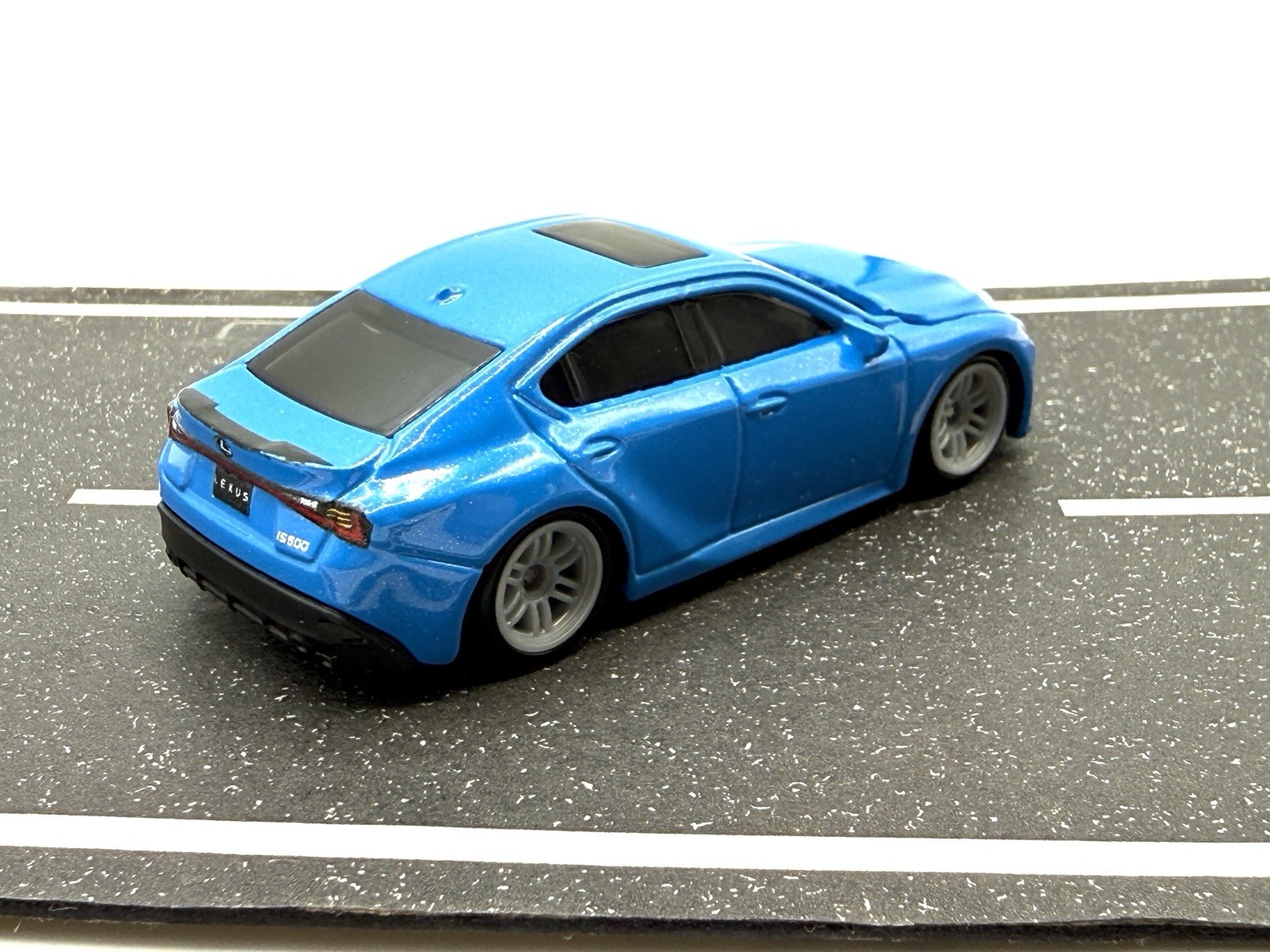 Matchbox Moving Parts 2024 Lexus IS 500 (blue) CUSTOM LOWERED WHEEL SWAP by AEB