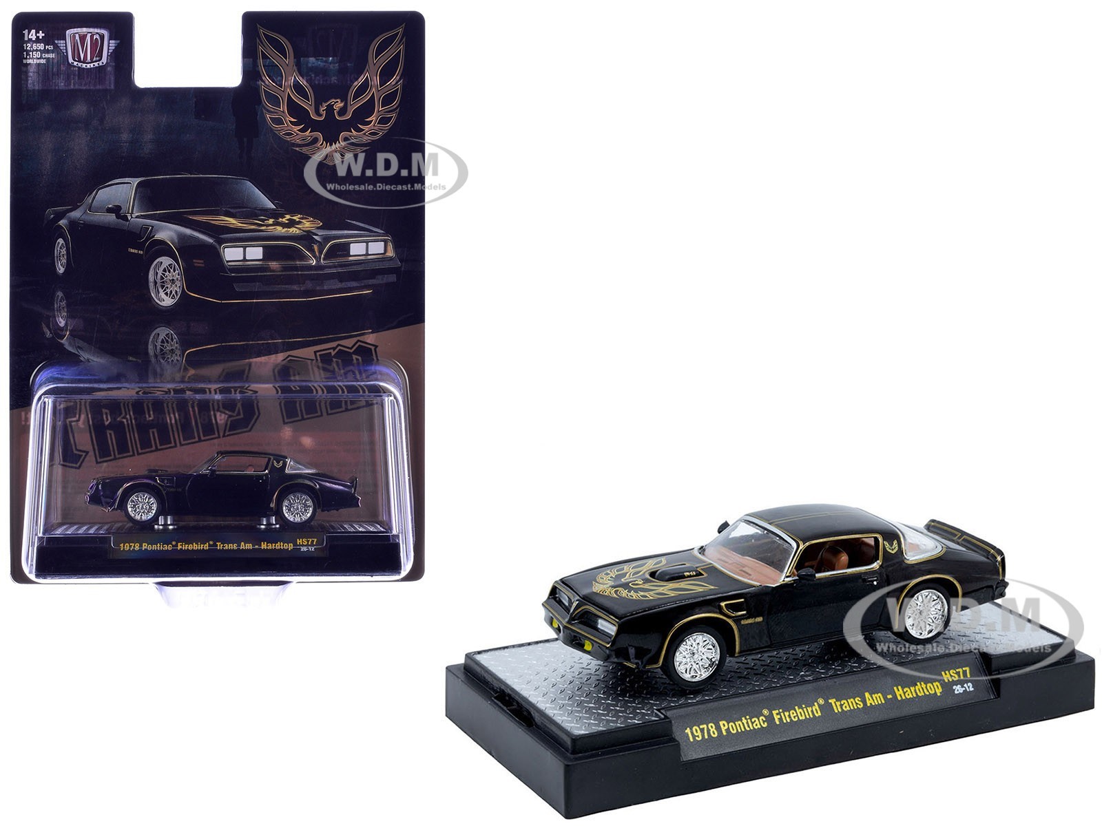 1978 PONTIAC FIREBIRD TRANS AM BLACK 1/64 DIECAST MODEL CAR BY M2 31500-HS77