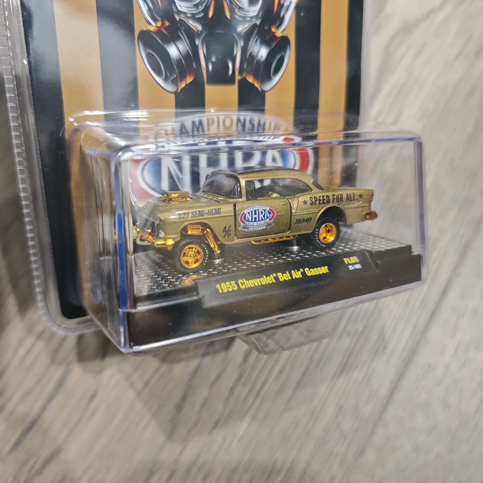 M2 Machines 2021 SEMA Exclusive SUPER CHASE 1955 Chevrolet Bel Air Gasser NHRA