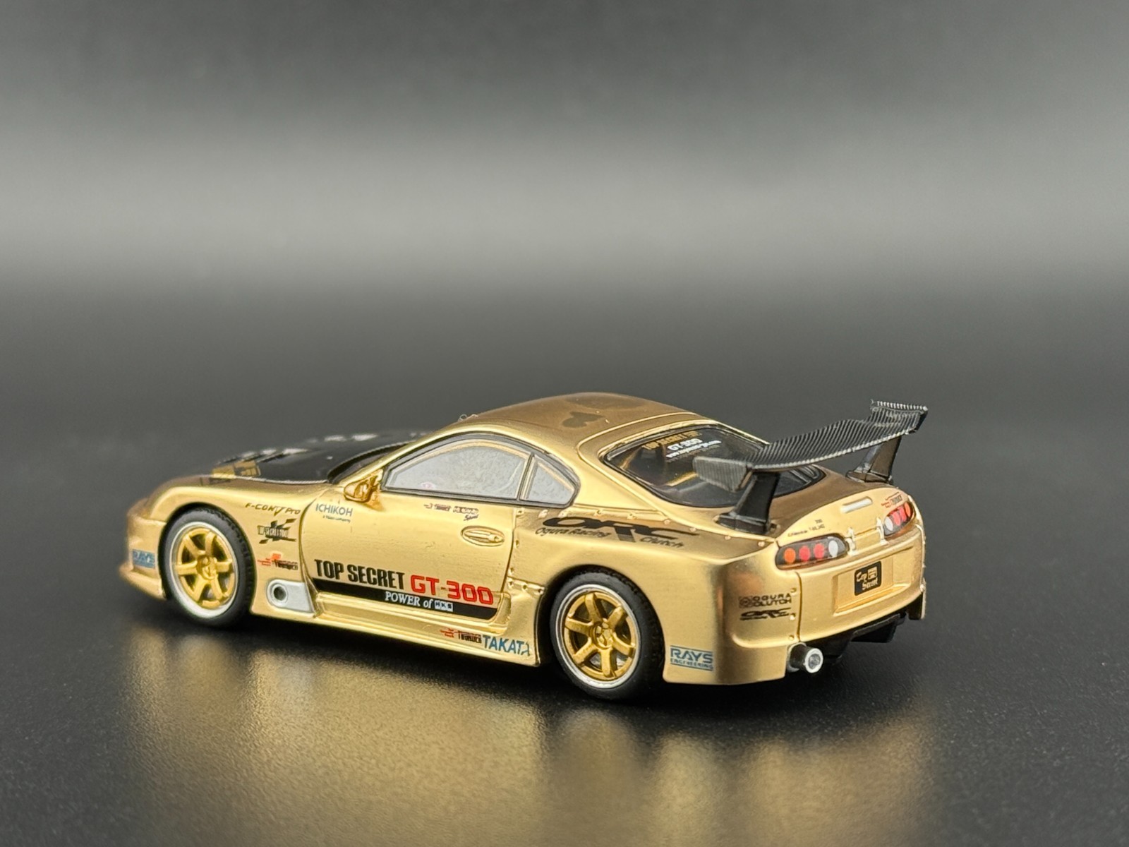 Pop Race Top Secret GT300 Supra Gold with Carbon Hood PR640277 1/64