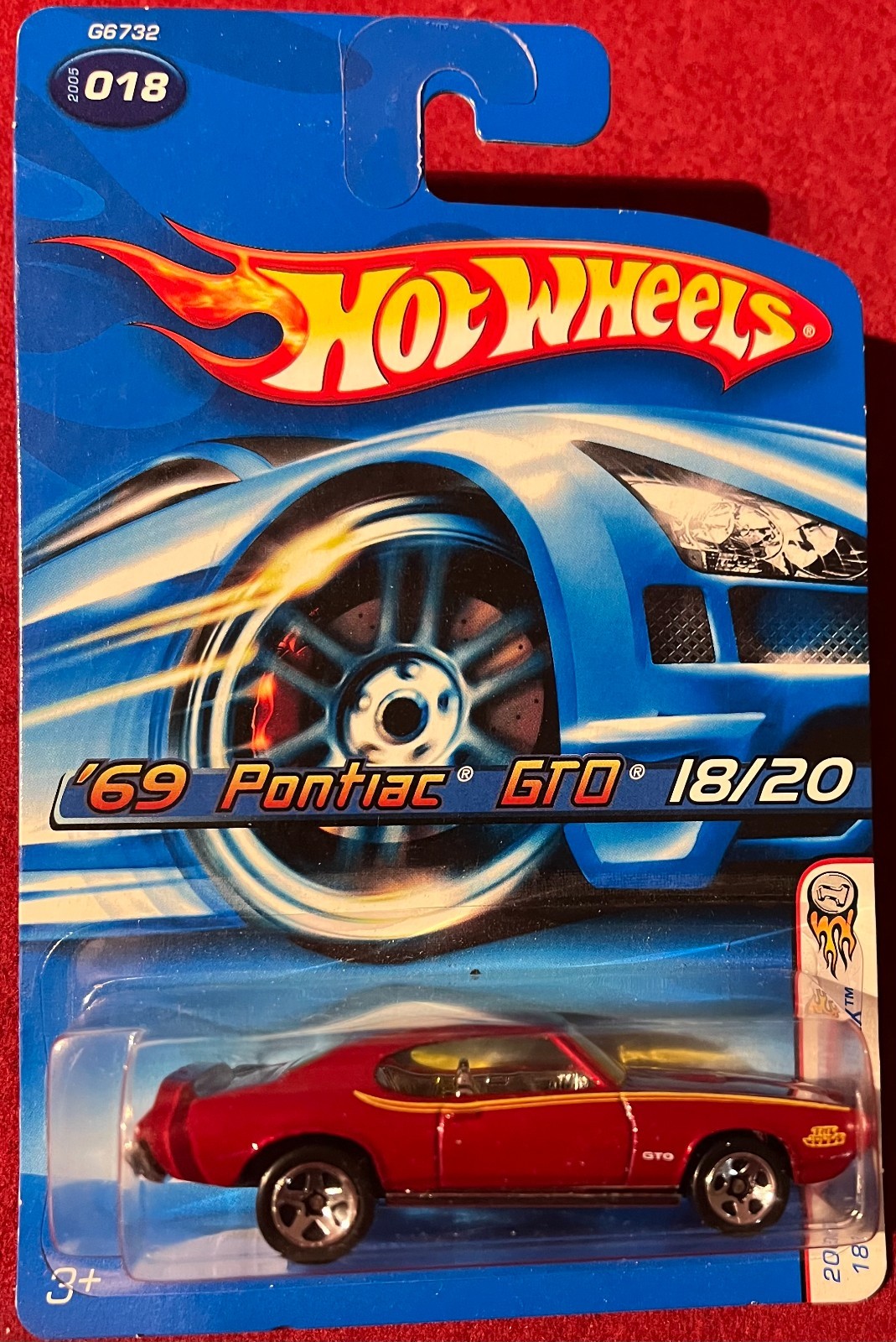 HOT WHEELS REALISTIX ’69 PONTIAC GTO RED 2005 #18. SEE COMBINED OFFERS!