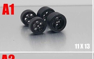 1/64 Scale Wheel Sets Real Rider Wheels Rubber Tires Custom sets for Hot Wheels