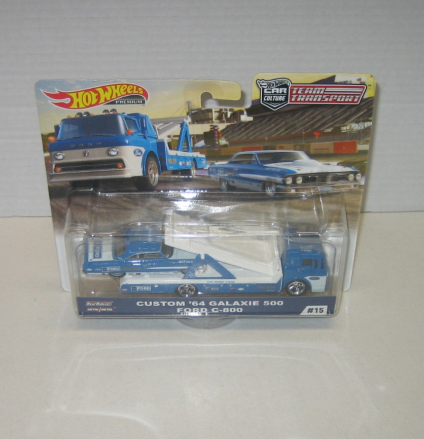 Hot Wheels Premium #15 Custom 64 Galaxie 500 Ford C-800 Team Transport
