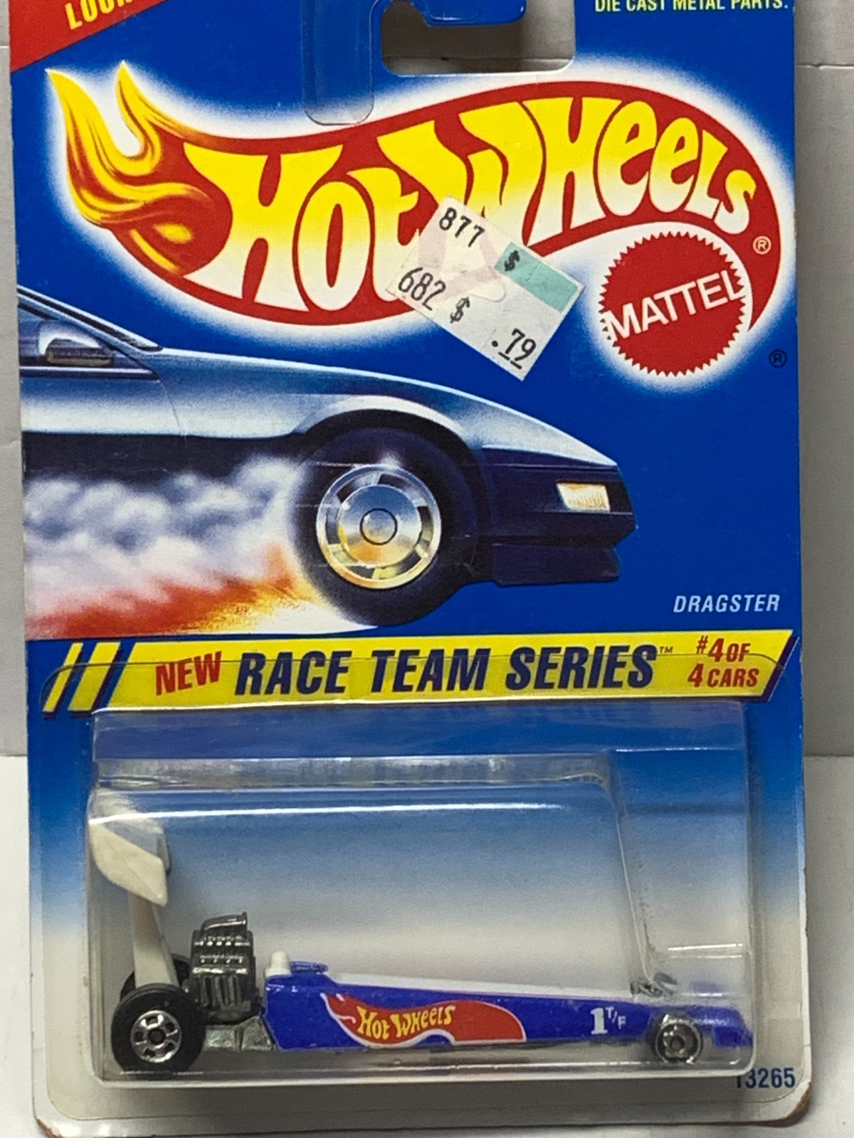 HOT WHEELS DRAGSTER X2. 1995 RACE TEAM BLUE #278 & 2001 PURPLE #164 ON CARD