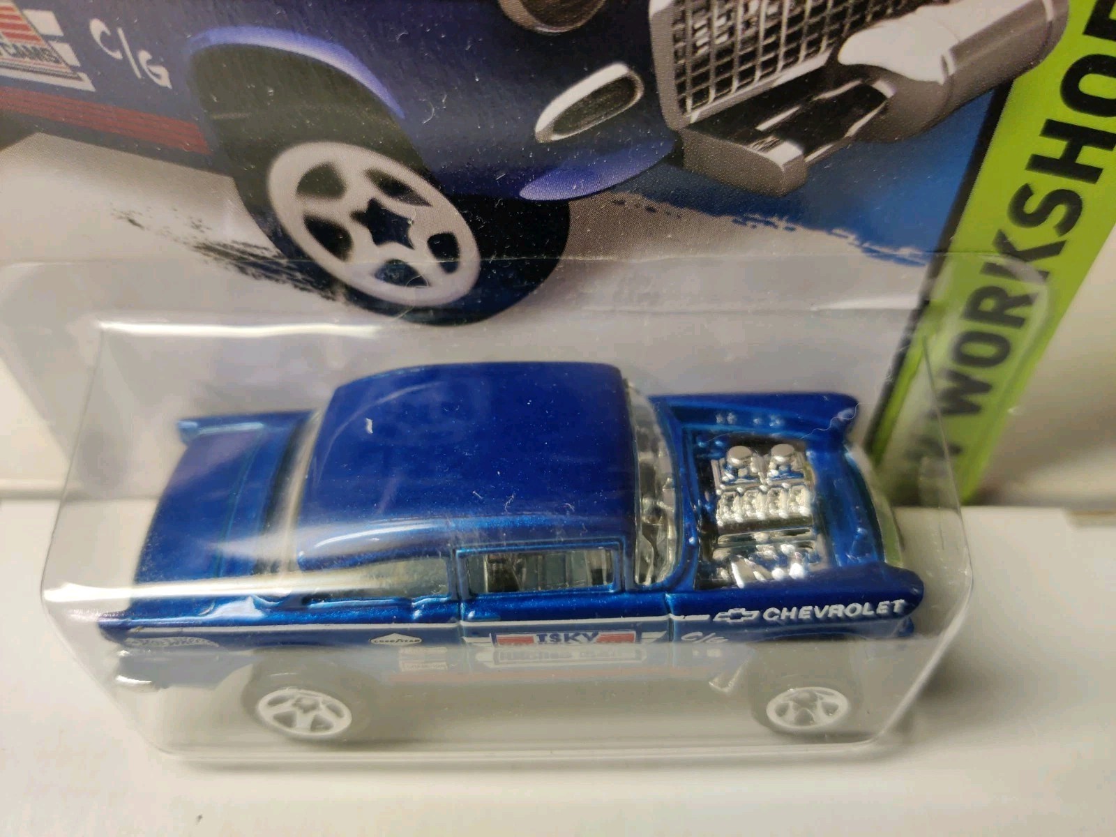 Hot Wheels 2014 HW Workshop Blue ‘55 CHEVY BEL AIR GASSER Collector #241/250