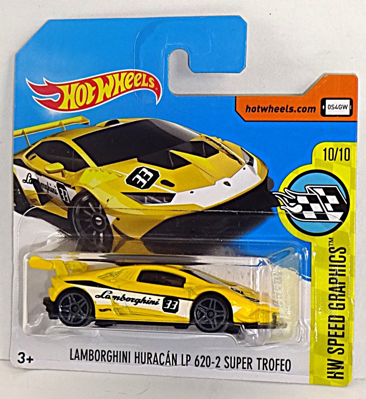 Hot Wheels 2017 Short Card #107 Lamborghini Huracan LP 620-2 Super Trofeo Yellow