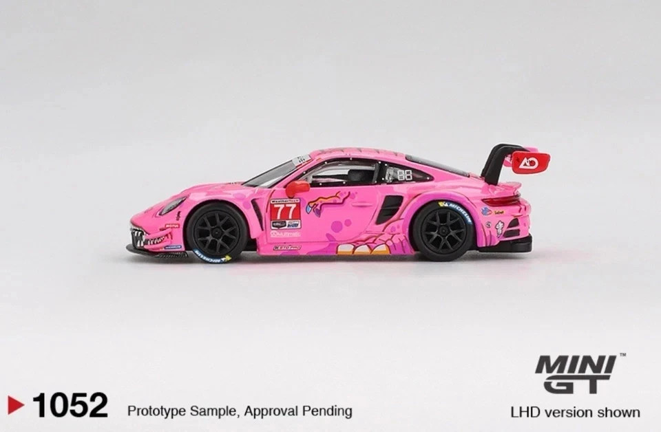 Mini GT 1:64 Porsche 911 GT3 R #77 AO Racing 2024 ROXY IMSA ROAD AMERICA MGT0105