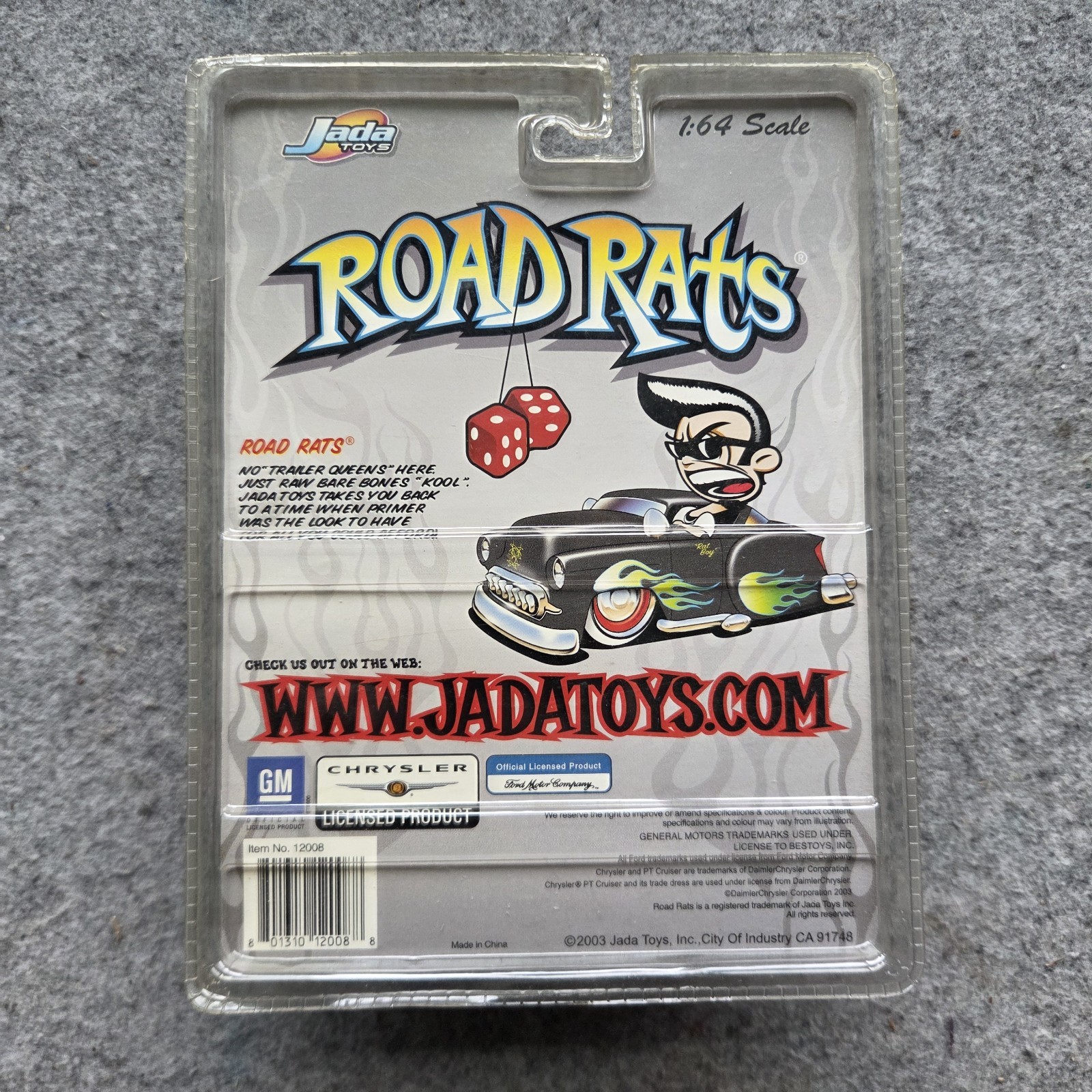 2003 Jada Toys Road Rats 40 Ford. White/Blue Toy Car 1:64 Scale