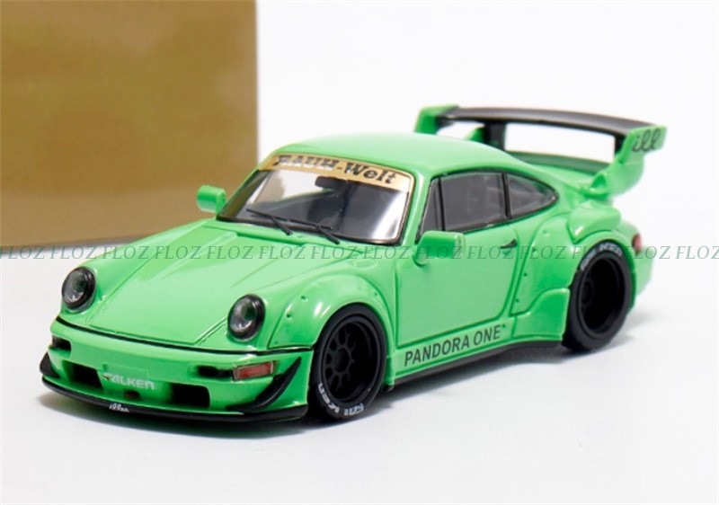 1:64 Star Model Porsche RWB 964 GT LTD Neon Green w/ Figure w/ Accessories Pack