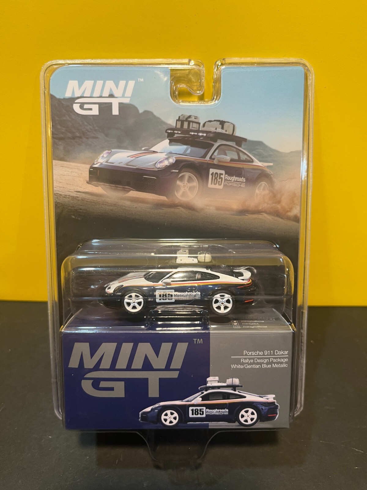 1/64 MINI GT MIJO EXCLUSIVES PORSCHE 911 DAKAR #185 RALLYE DESIGN PACKAGE