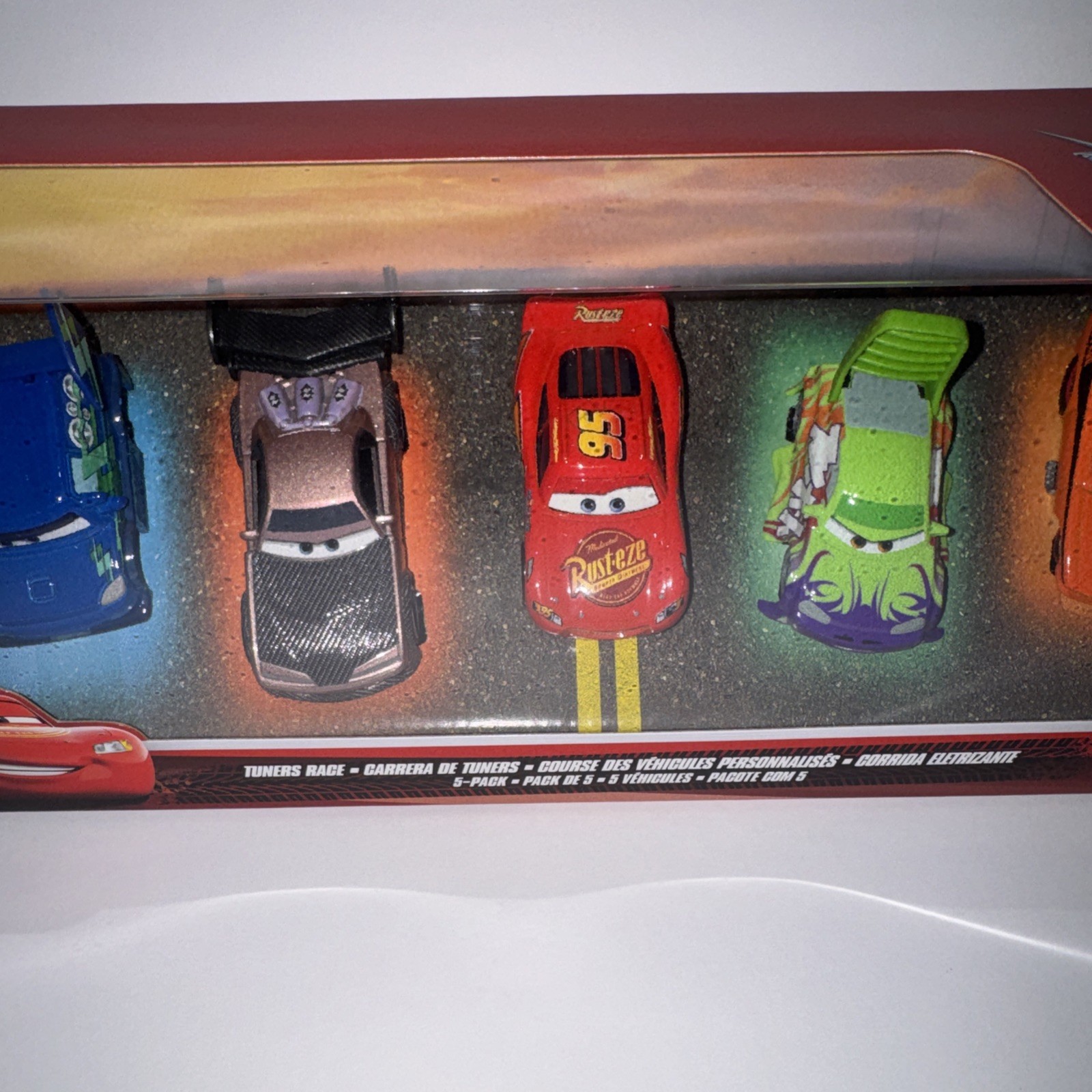 Disney Pixar Cars Tuners Race 5 Pack W/ DJ, Boost, Lt McQueen, Wingo & Snotrod