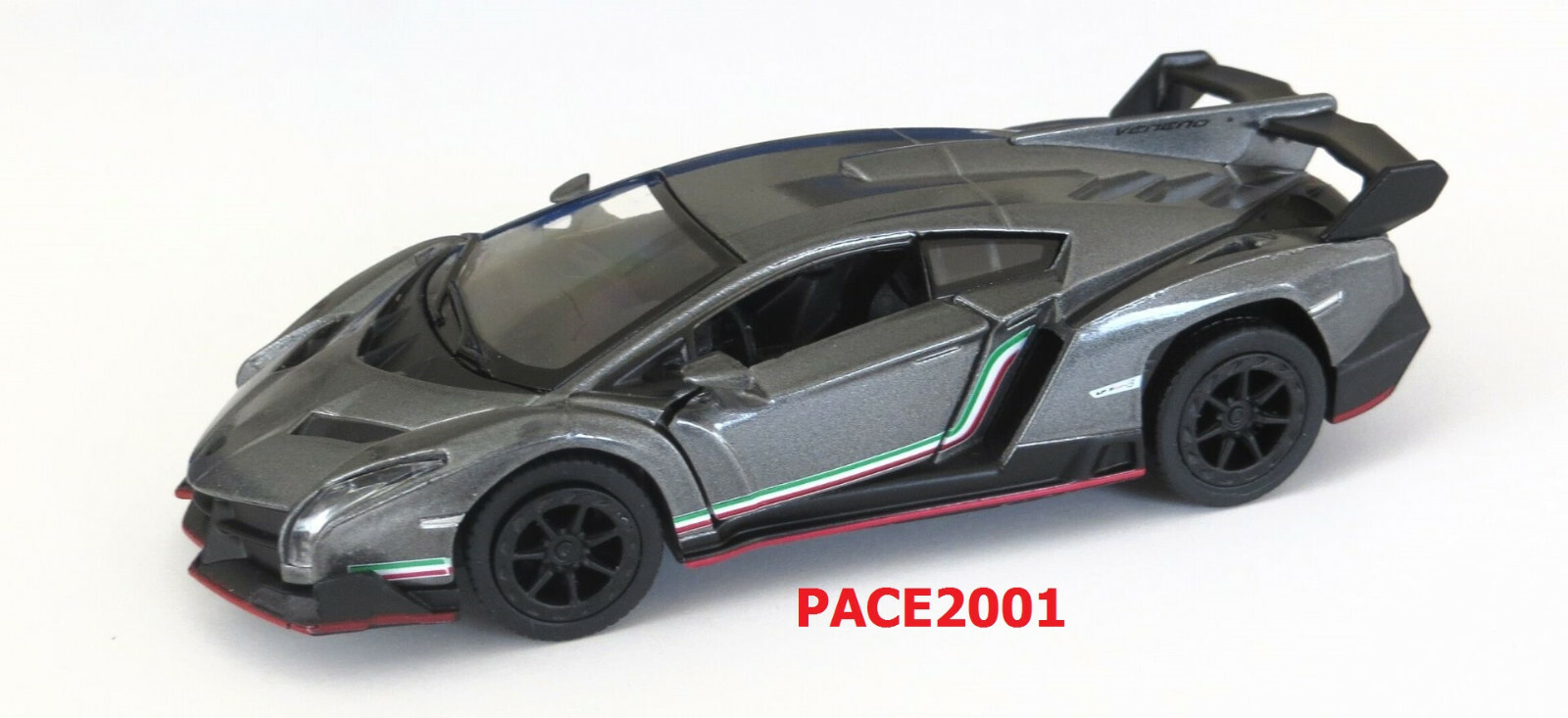 Kinsmart 1/36 Scale Diecast Gray Lamborghini Veneno with Pullback Action