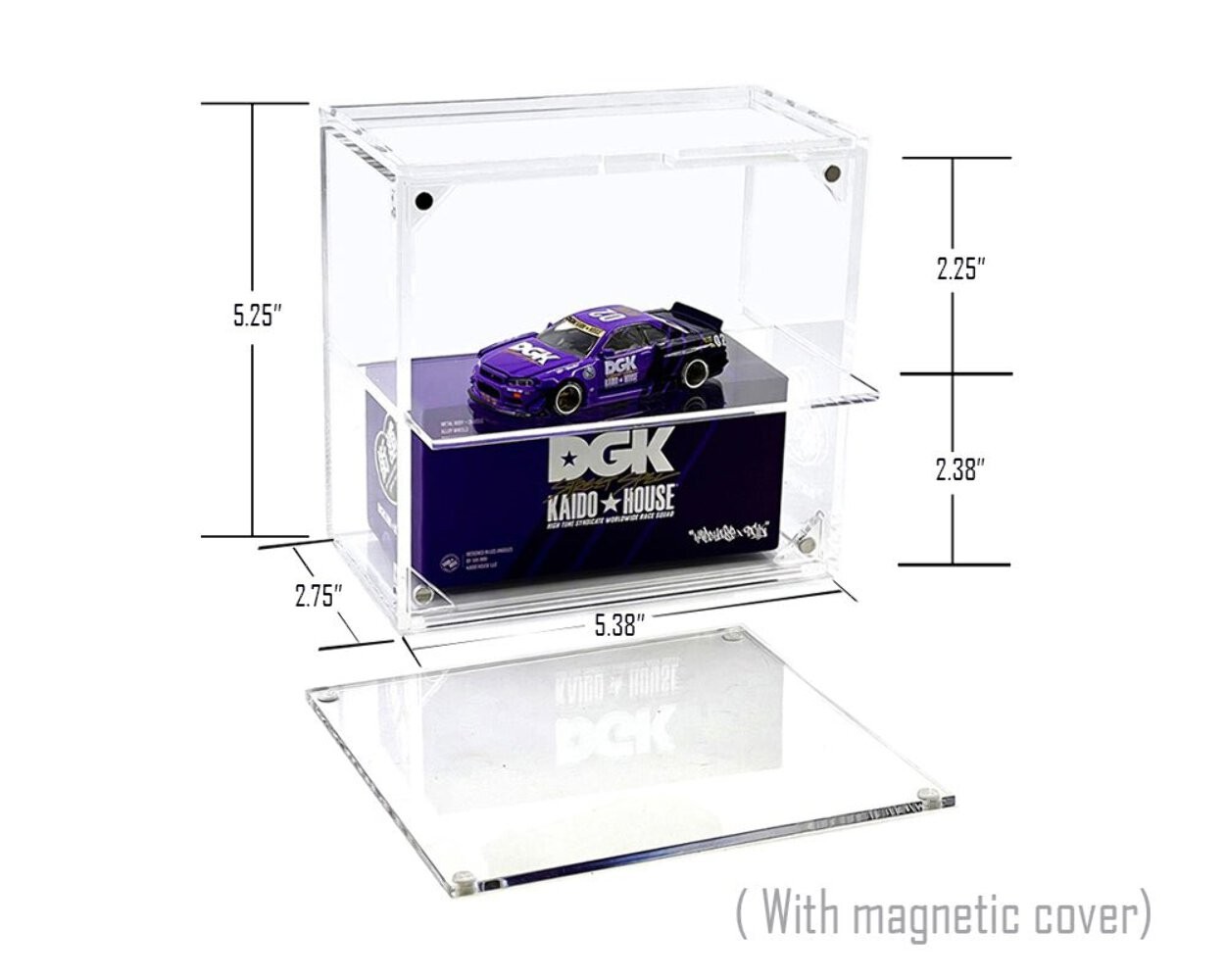 Showcase 1:64 2-Car Desk Top Collector Display Case (5″x2.5″x4.75″) – MiJo Exclu