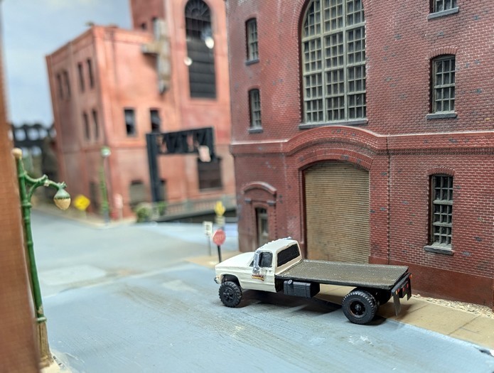 Custom Built 1/87 HO Scale 1980s GMC 3500 Flatbed Truck, 3D Printed Resin Model