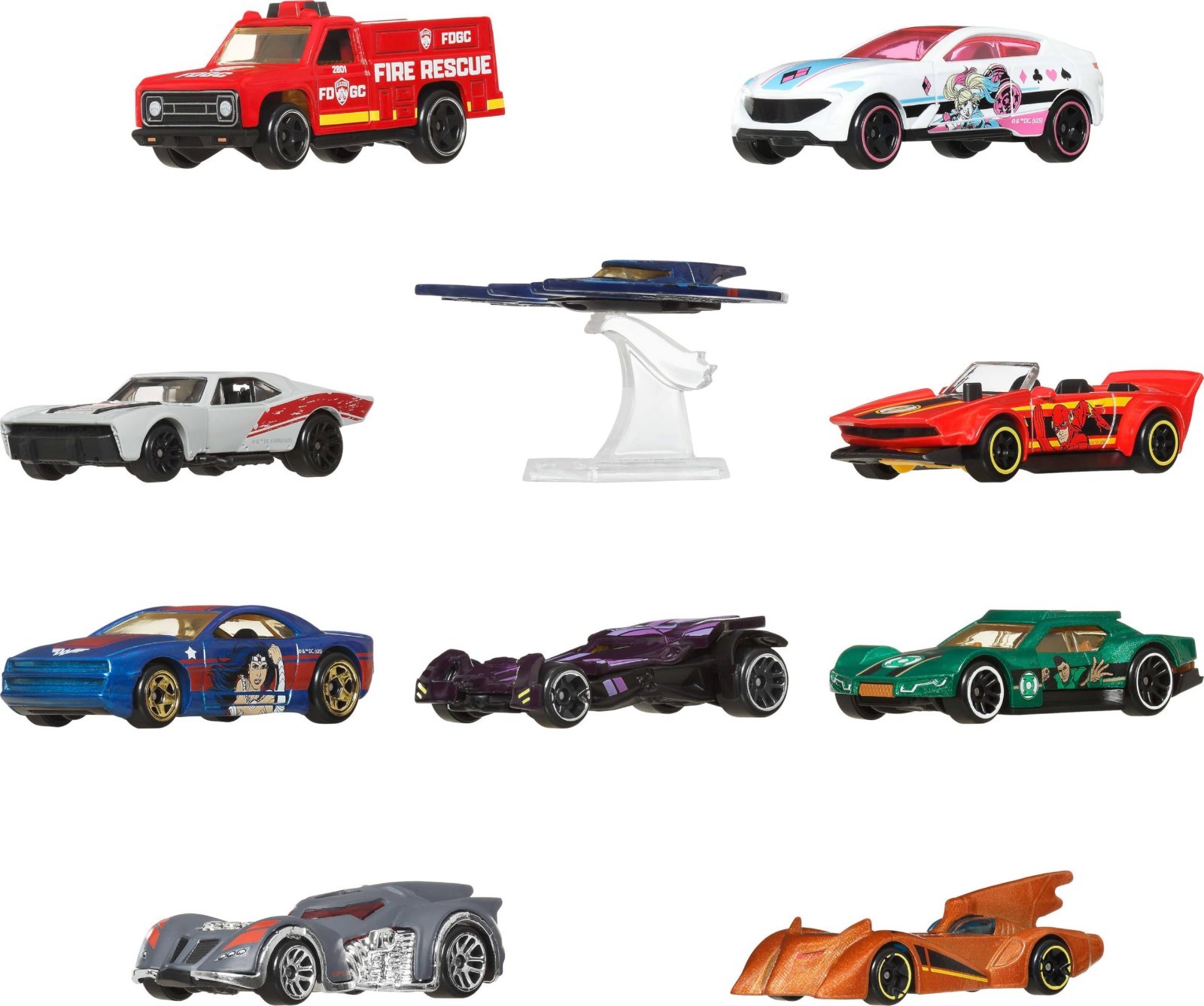 Batman-Themed Hot Wheels 10-Pack Die-Cast Cars Set, Includes Batmobile & Batplan