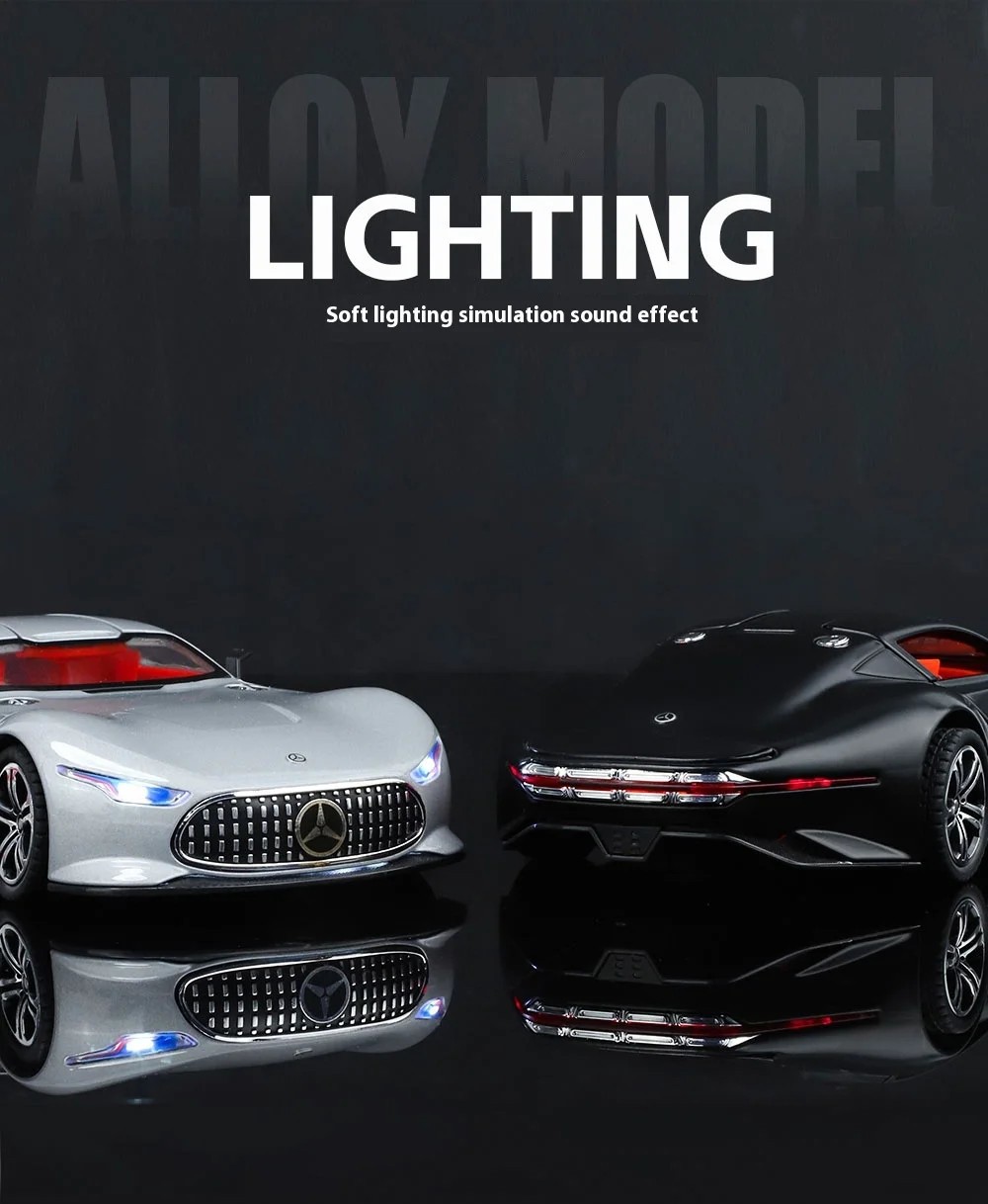 1: 24 Mercedes-Benz AMG alloy model car with sound and light sports car model