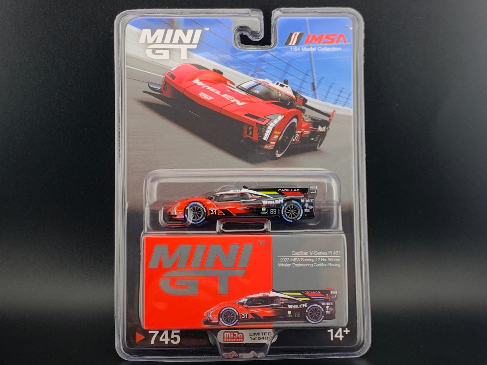 Mini GT Cadillac V-Series.R #31 Whelen 2023 IMSA Sebring 12Hrs Winner #745 1/64