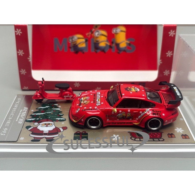 1:64 Porsche RWB 993 Christmas Edition Diecast Car Model Collectible Gift