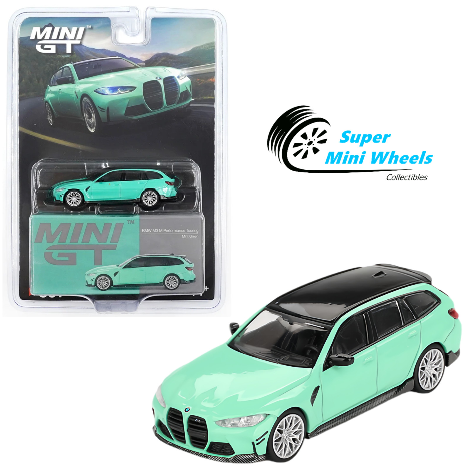 Mini GT 1:64 BMW M3 M Performance Touring – Mint Green #897