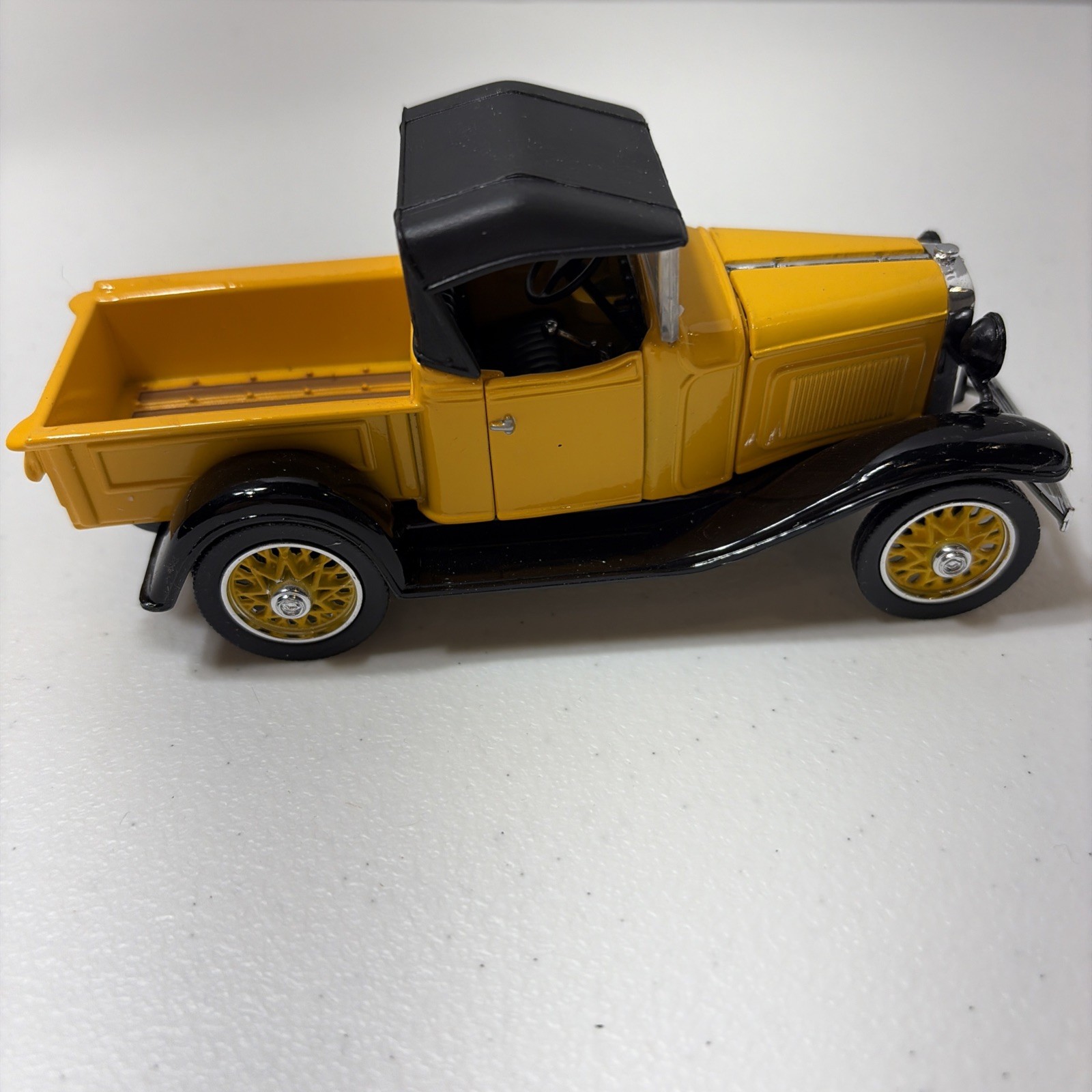 1932 Chevy Open Cab Pickup Diecast Yellow Black Vintage Car Collectible