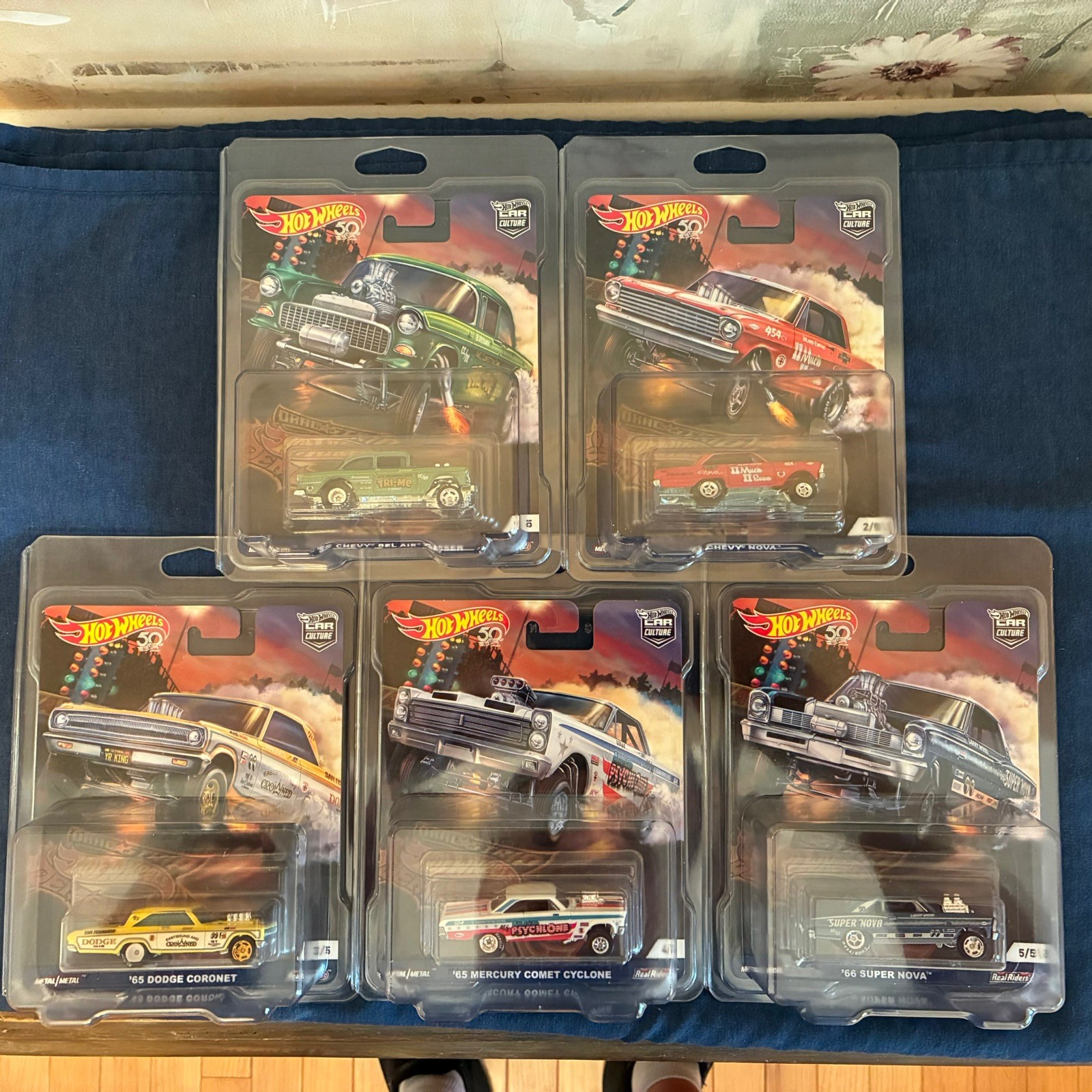Hot Wheels 2018 Car Culture Drag Strip Demons 5 Car Set with protectors