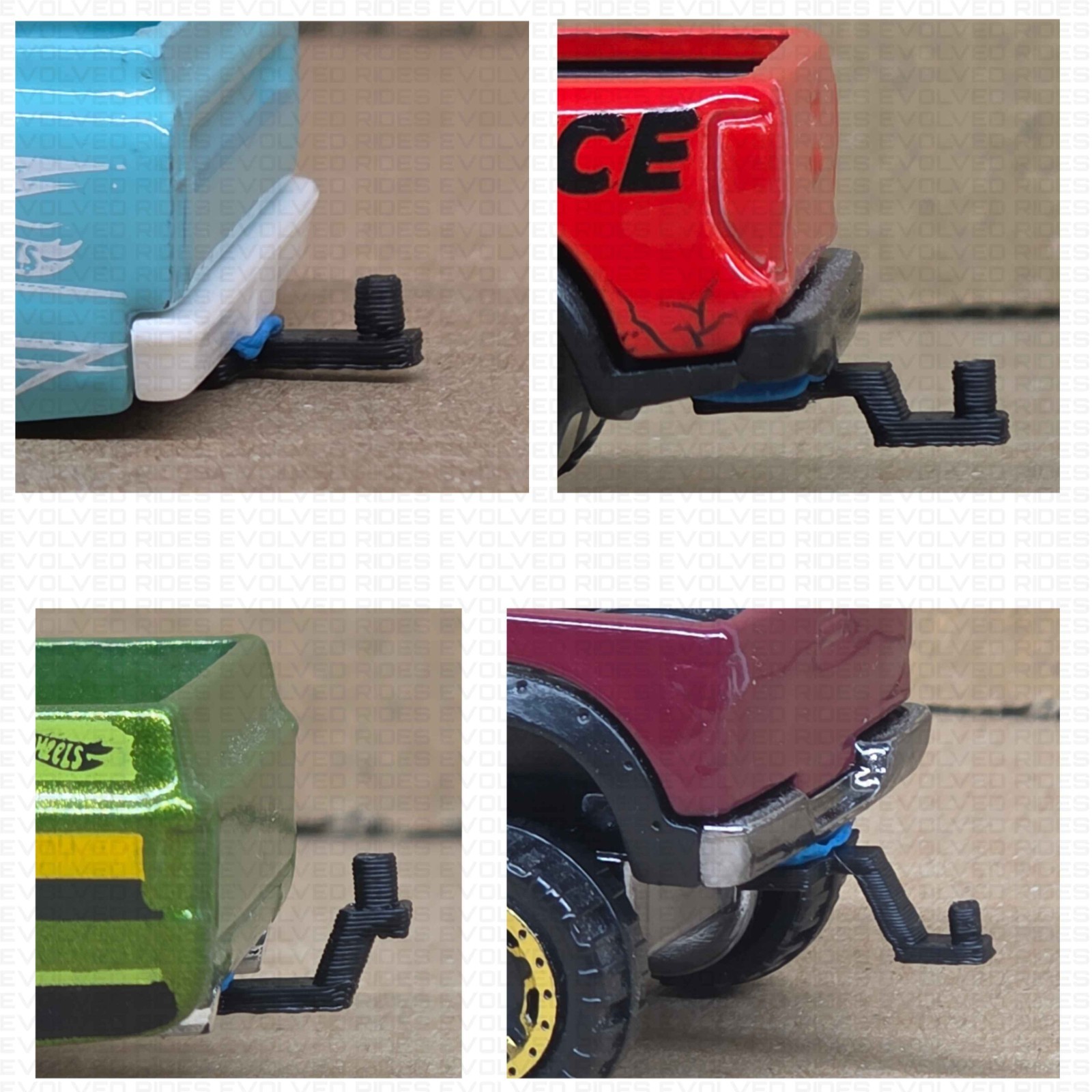 Trailer Hitch 5PC 3D Printed For 1/64 Scale Hot Custom Wheel Matchbox