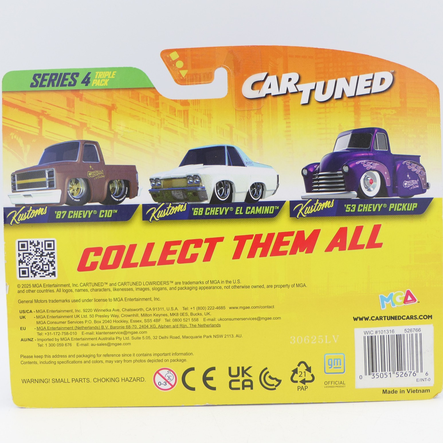 MGA Car Tuned Series 4 Triple Pack Chevy Kustoms Diecast Metal Cars Age 6+