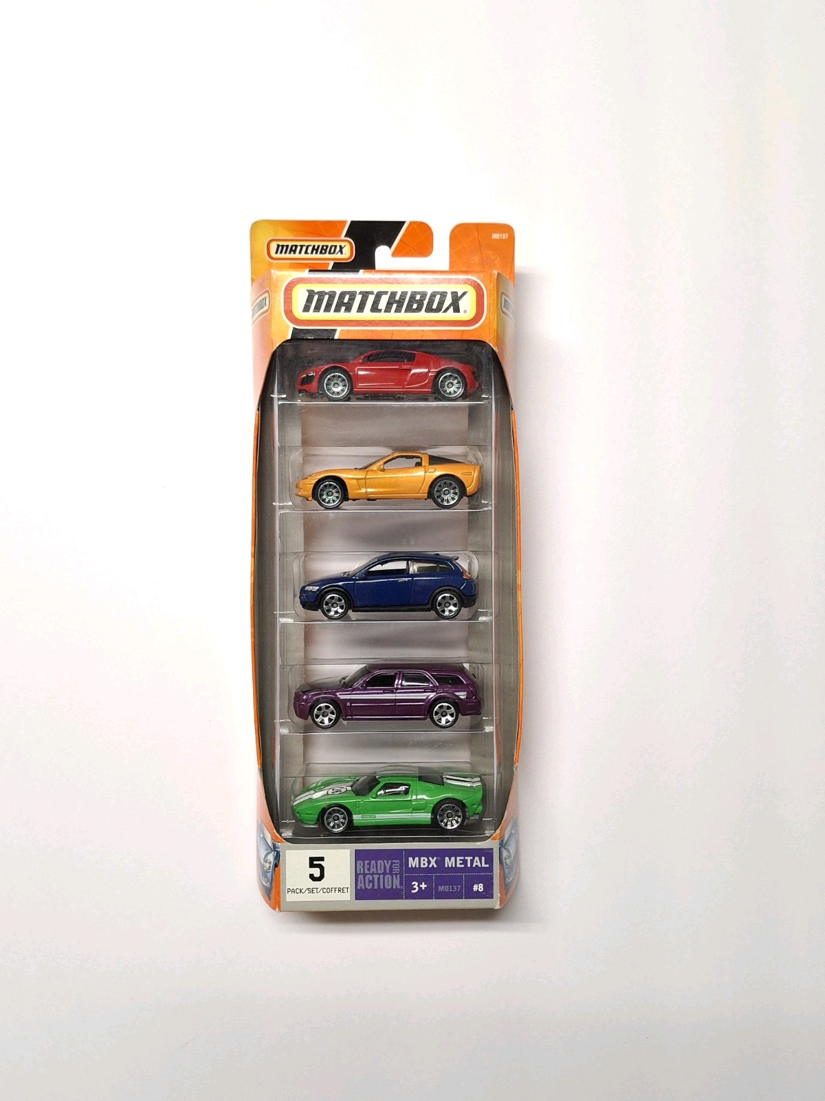 Matchbox 5 Pack. R8, C6, C30, 05 GT, Magnum