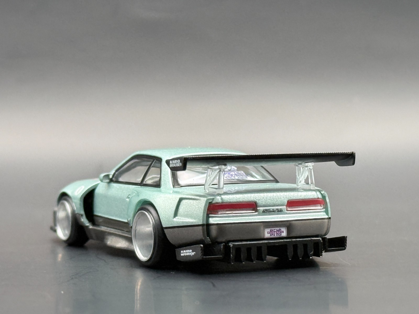 Kaido House x Mini GT Nissan Silvia S13R KAIDO WORKS V1 Sea Foam Green #232 1/64