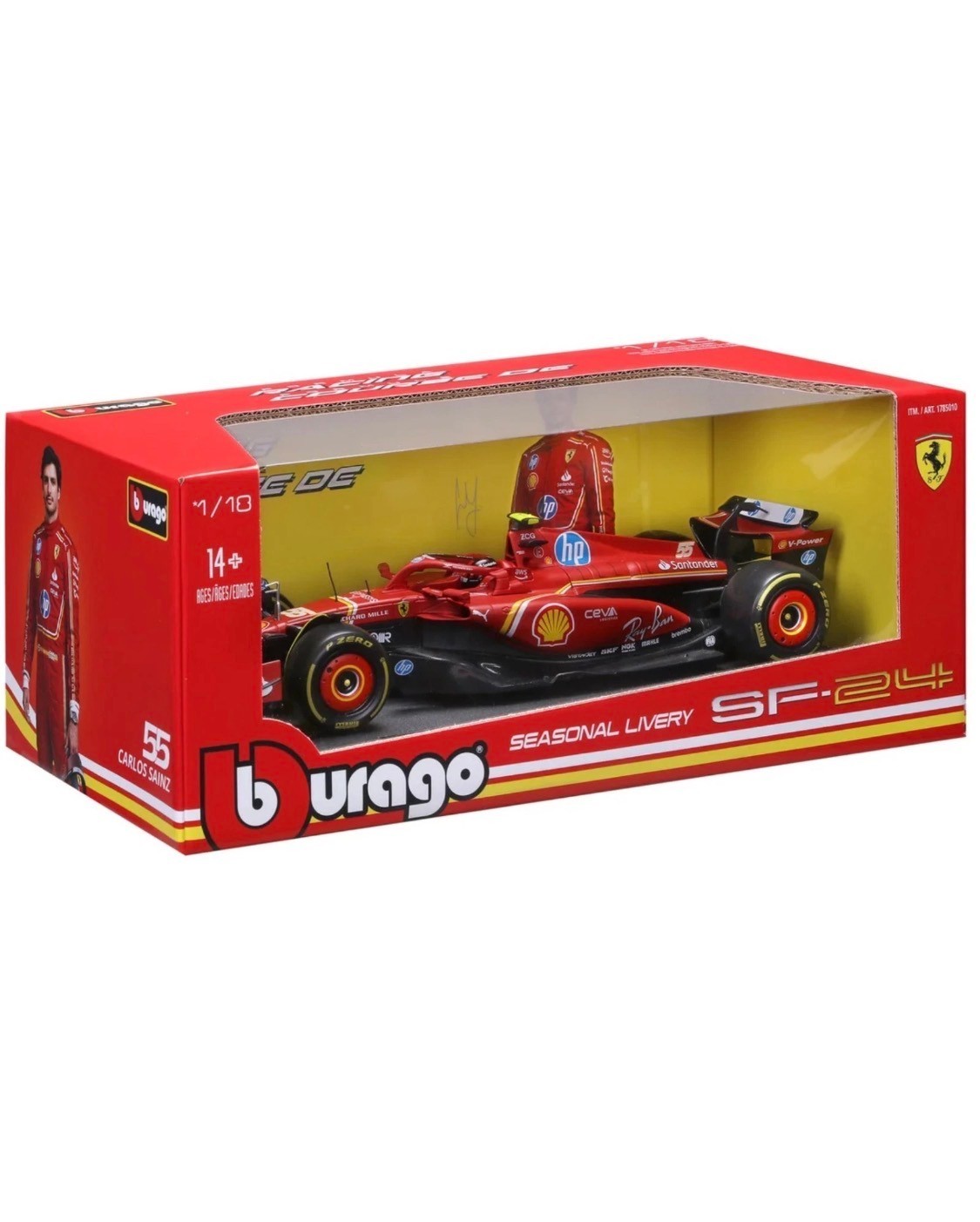 Bburago 1:18 Formula F1 Racing Die-Cast Car, Ferrari, Red Bull, Mercedes