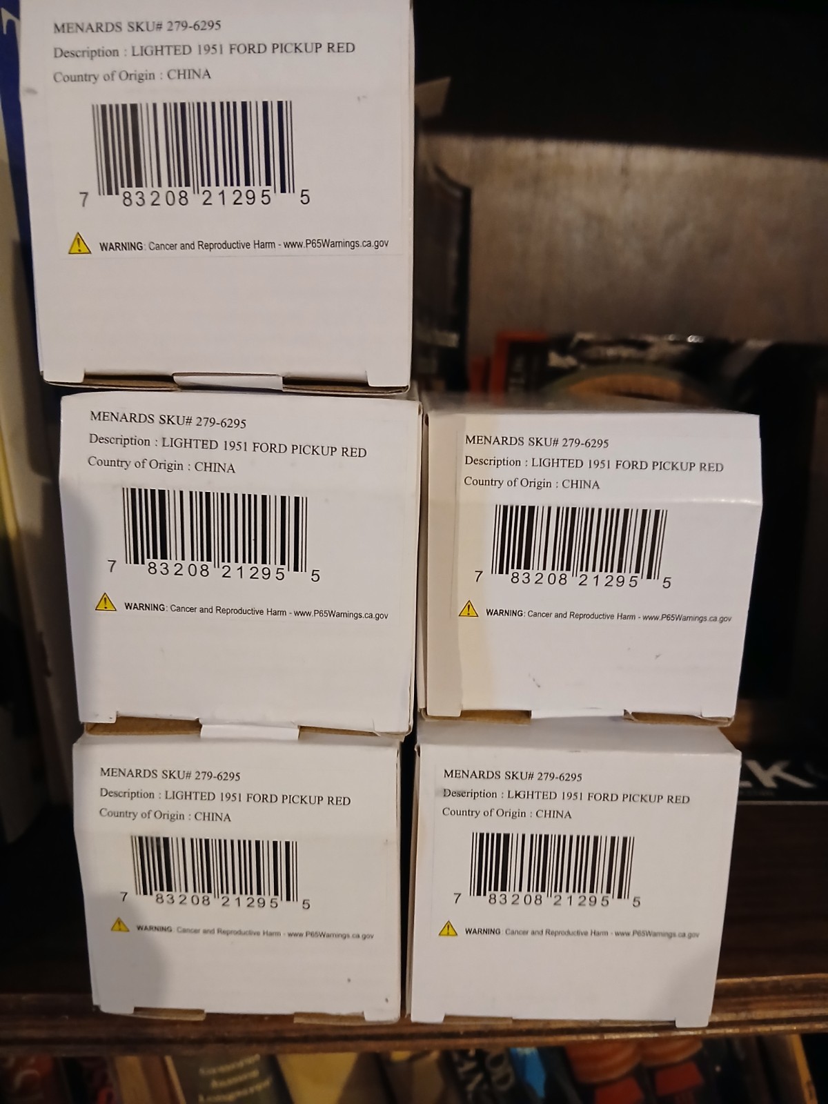 FIVE (5) Menard’s Lighted Die-Cast 1951 Ford Trucks – ($10/truck) – NEW!