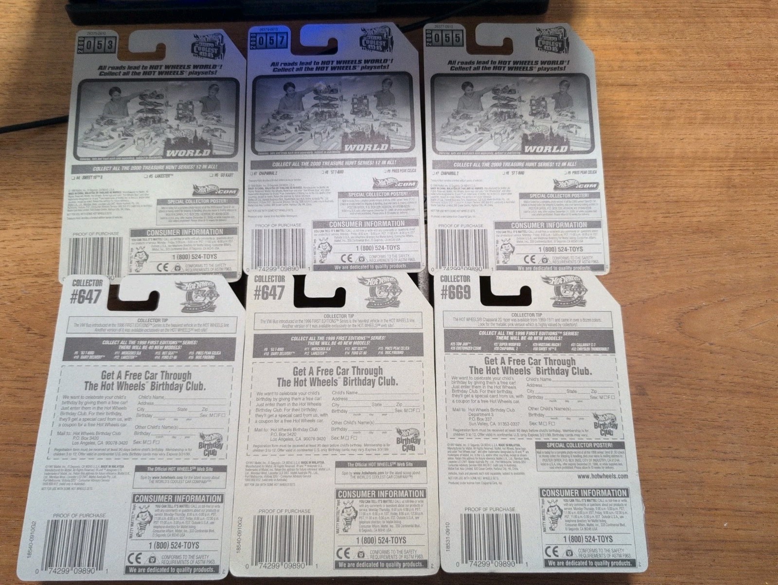 Hot Wheels Lot Of 6 (3) 2000 Treasure Hunts *Must See Pictures* BUY IT NOW! ~