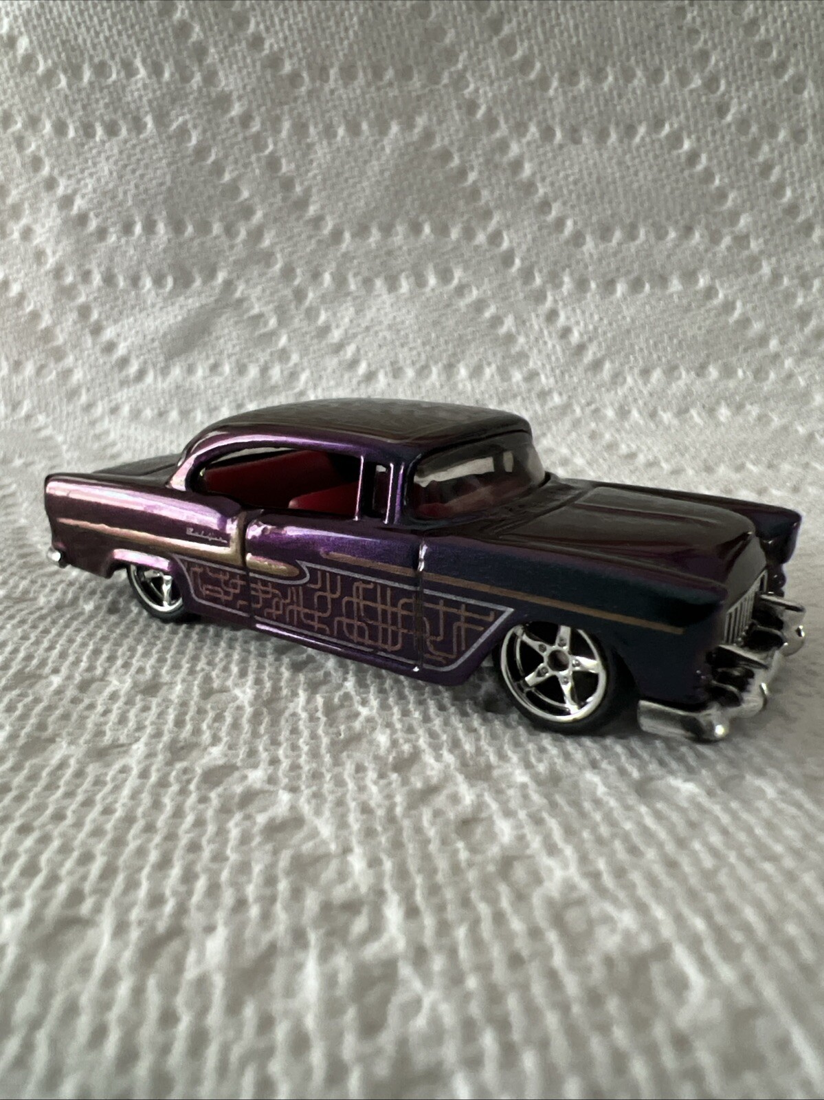 2025 Hot Wheels – ROD SQUAD 3/10 – ’55 Chevy #45/250 Custom Paint And Wheel Swap