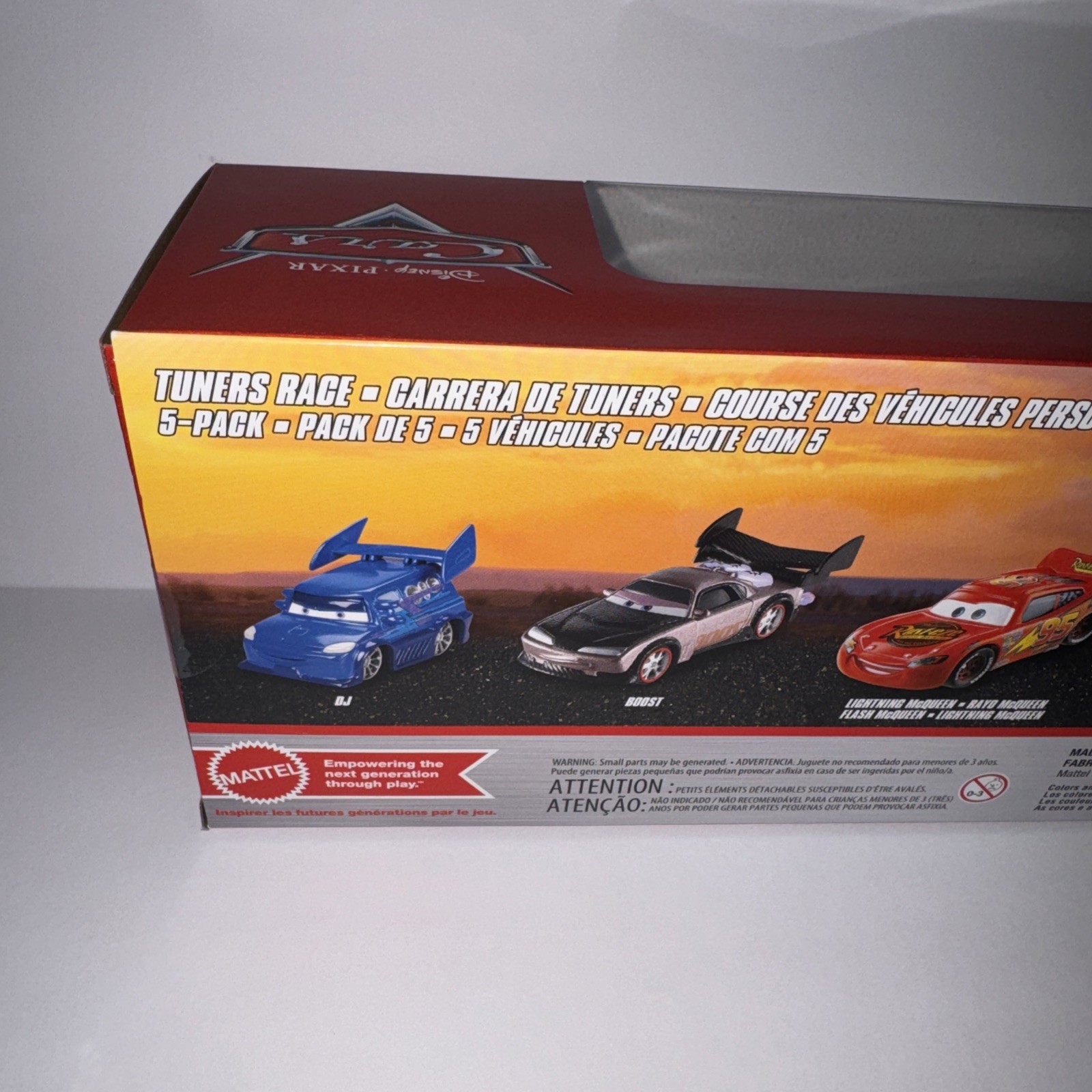 Disney Pixar Cars Tuners Race 5 Pack W/ DJ, Boost, Lt McQueen, Wingo & Snotrod
